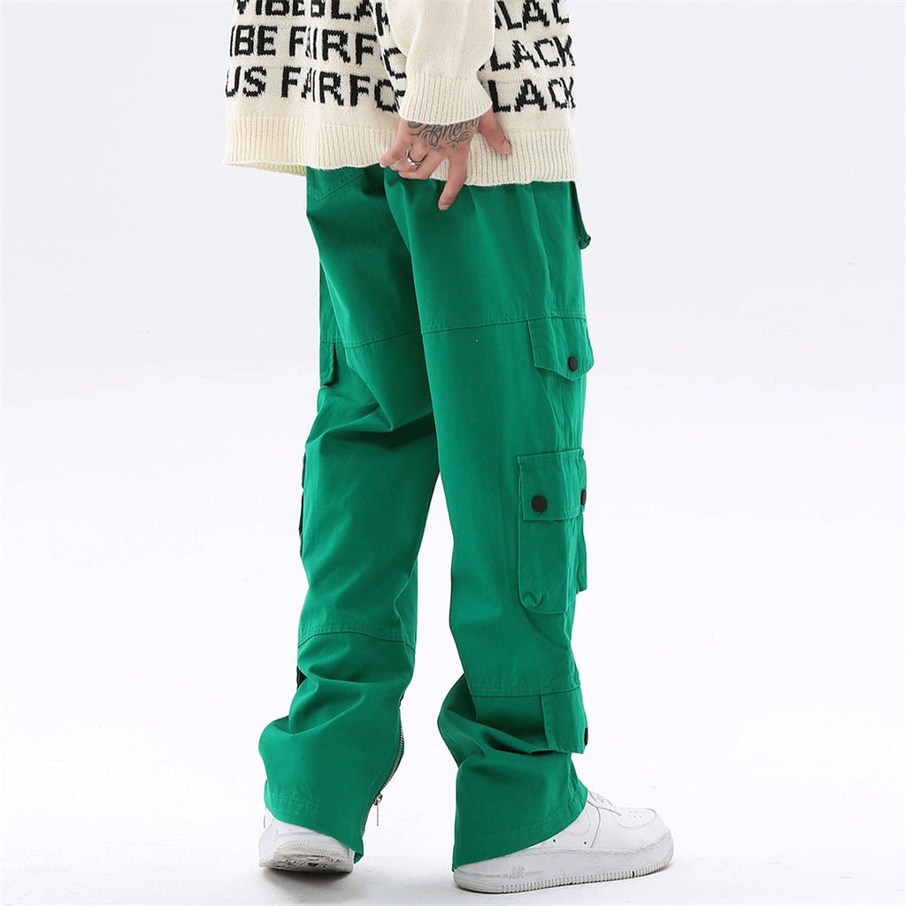 High Street Loose Hem Zip-Slit Straight-Leg Trousers Men Jeans - enhanced image 8