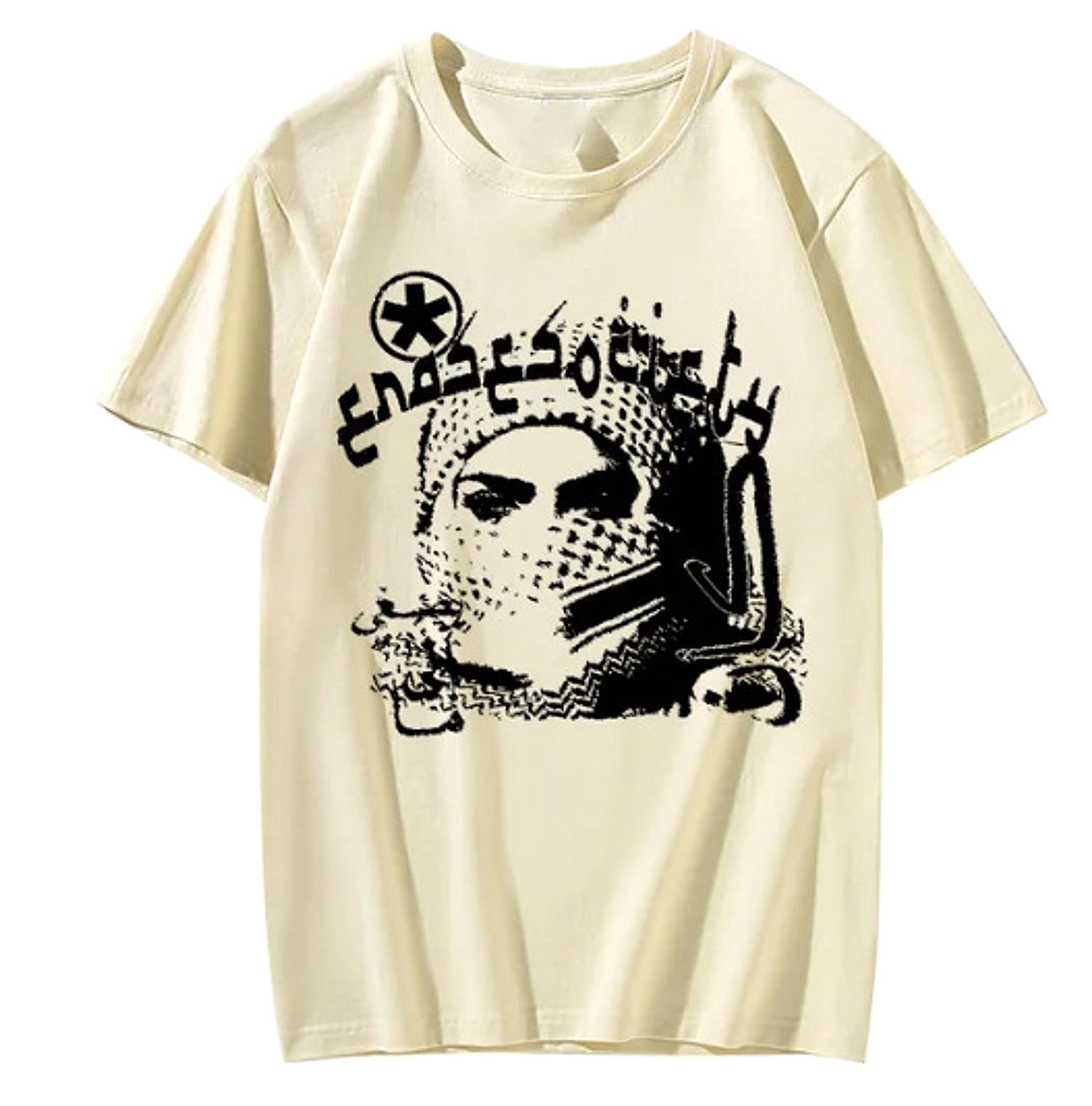 Hip Hop Loose Gothic Junk Pattern Printed T-shirt Men - enhanced image 8