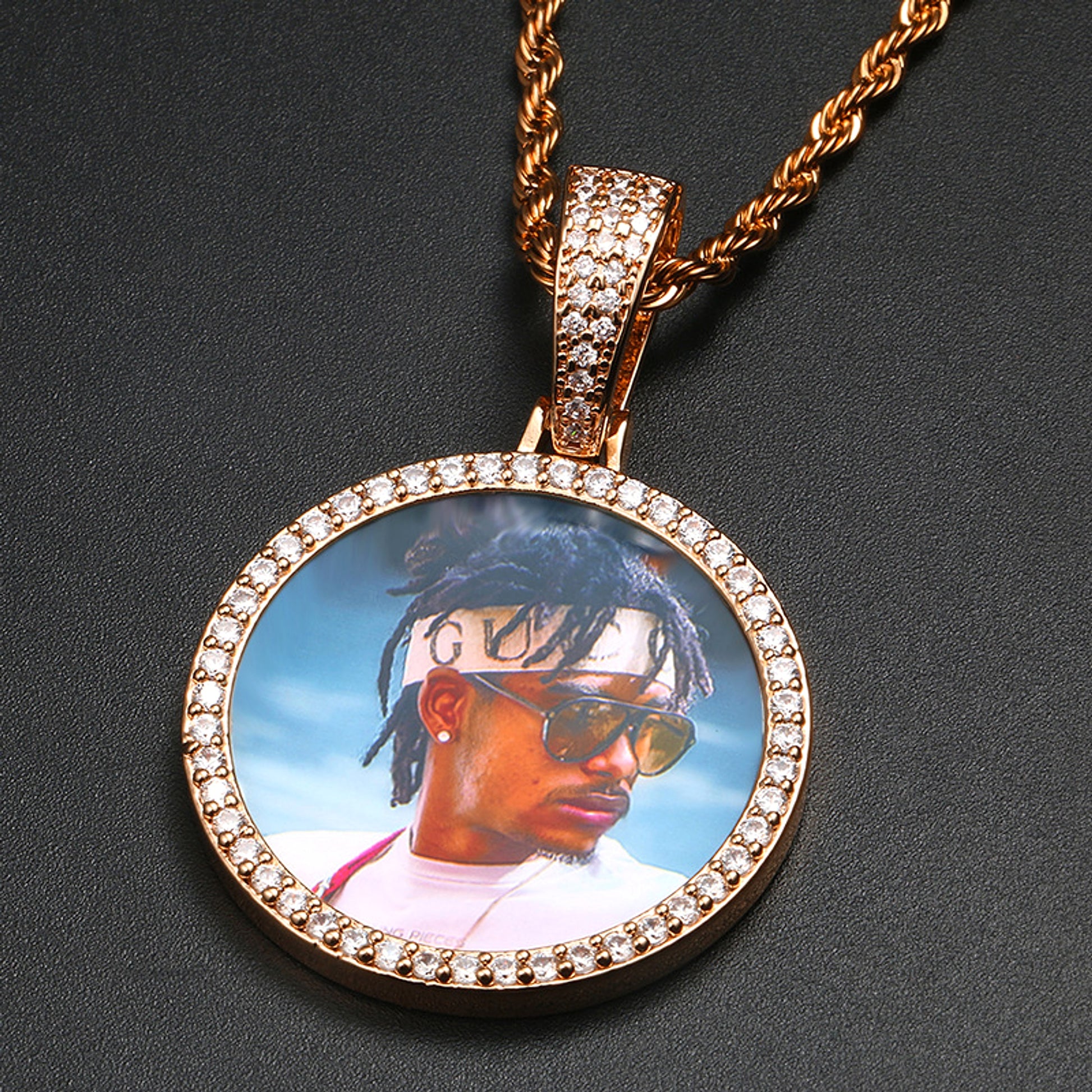 Hip Hop Personalized Pendant Photo Necklace - enhanced image 8