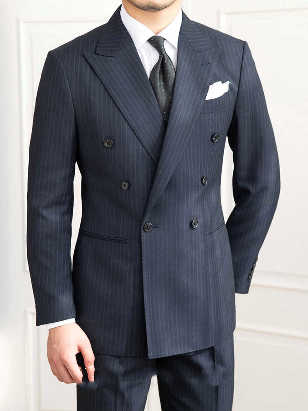 Homemade Six Button A Stripe Slim Fit Casual Retro Suit - enhanced image 8