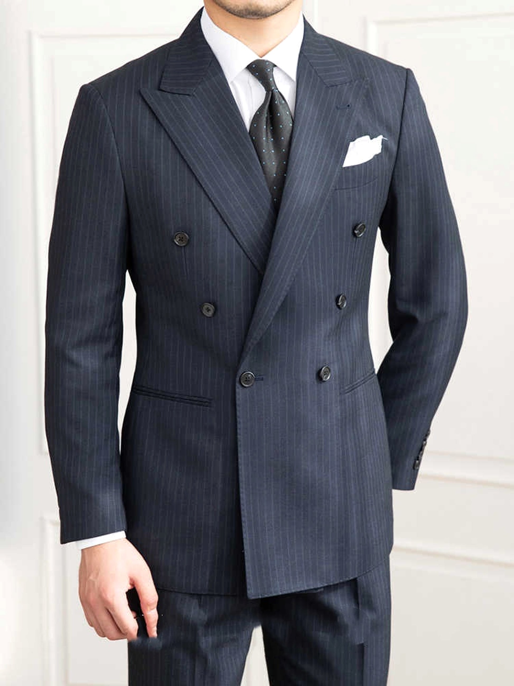 Homemade Six Button A Stripe Slim Fit Casual Retro Suit - enhanced image 8
