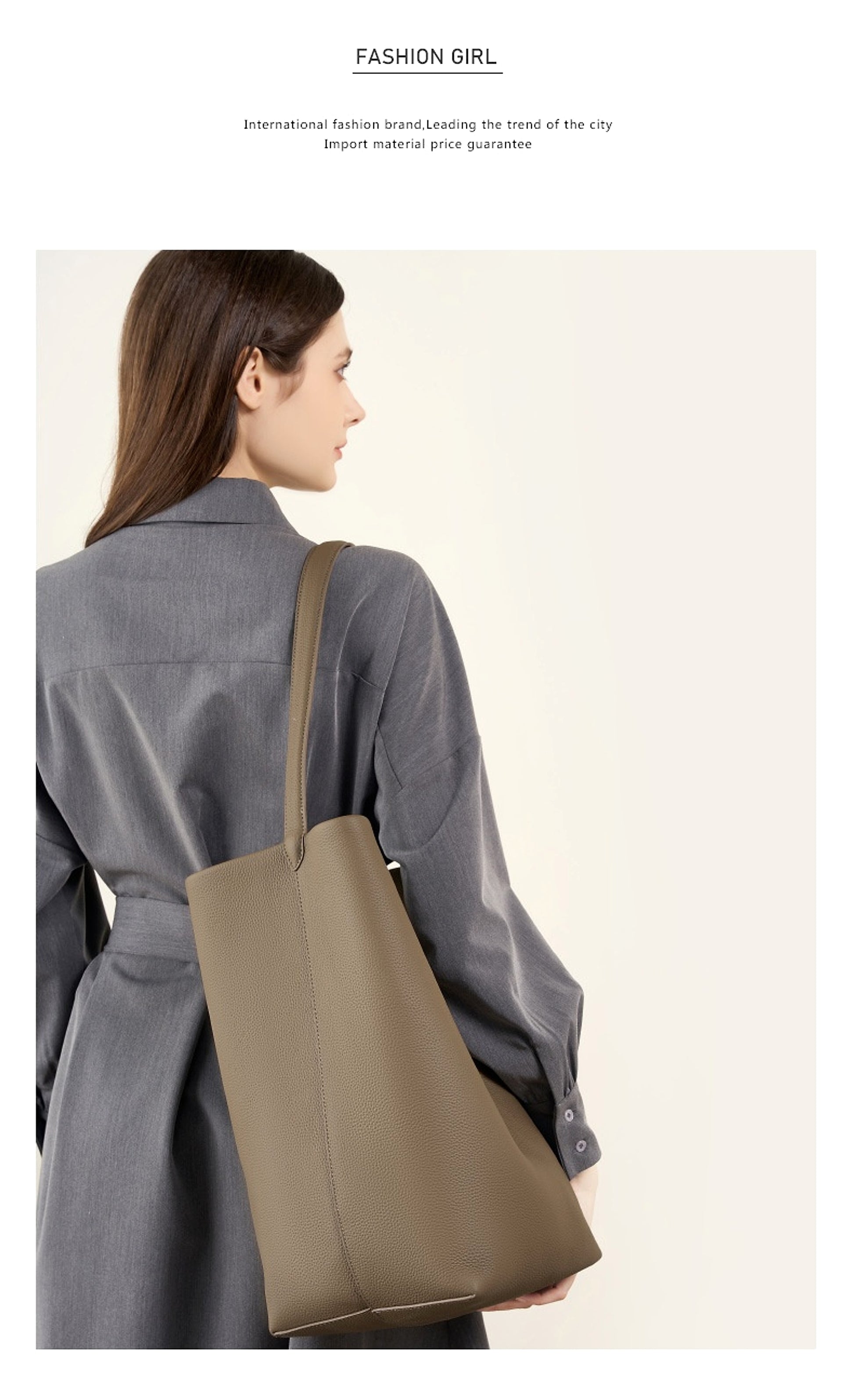 Ideluxe™ – Minimalist Large Capacity Leather Bucket Bag - enhanced image 8