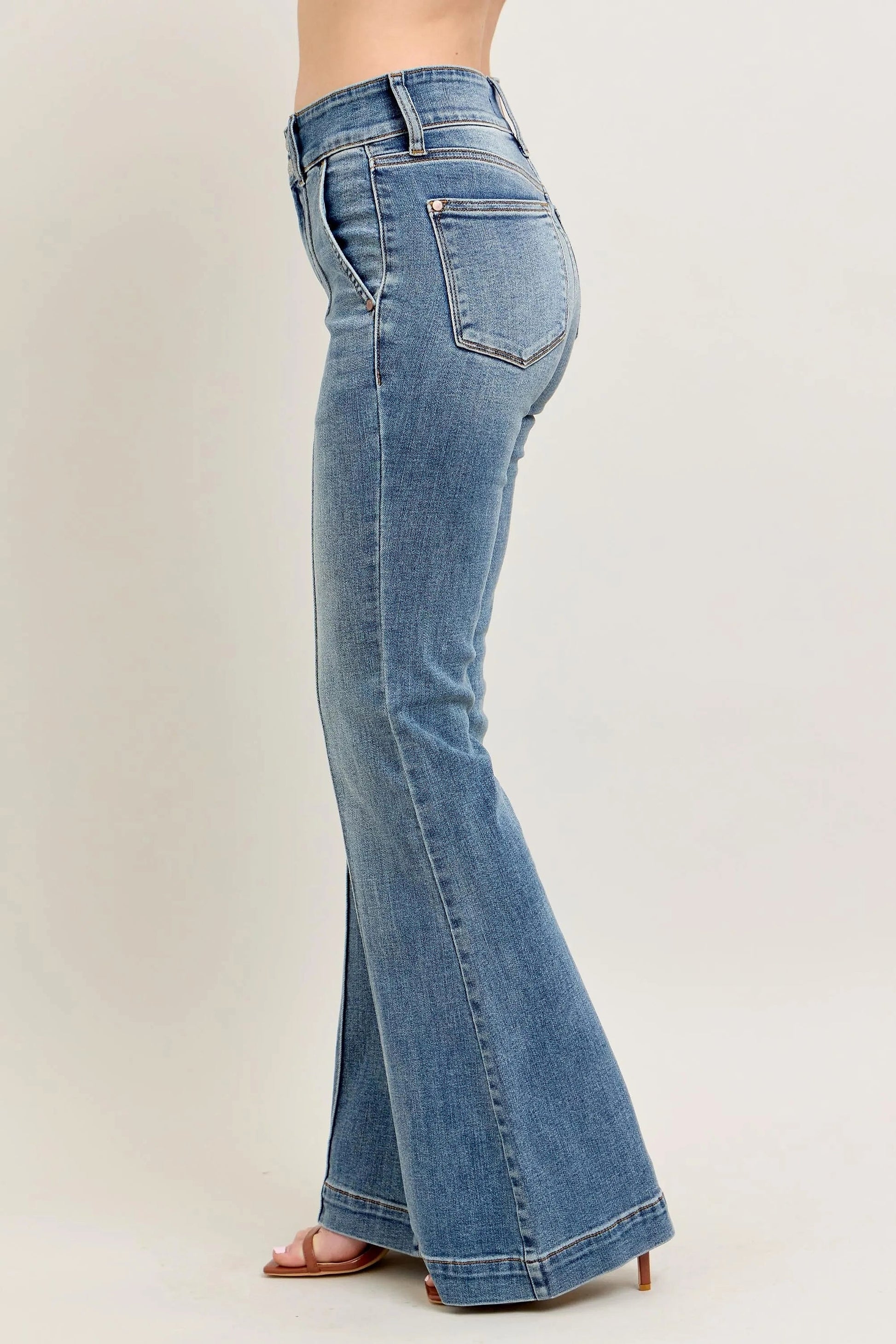 Judy Blue Full Size High-Waist Flare Denim Jeans with Front Seam Detail Plus Size - enhanced image 8
