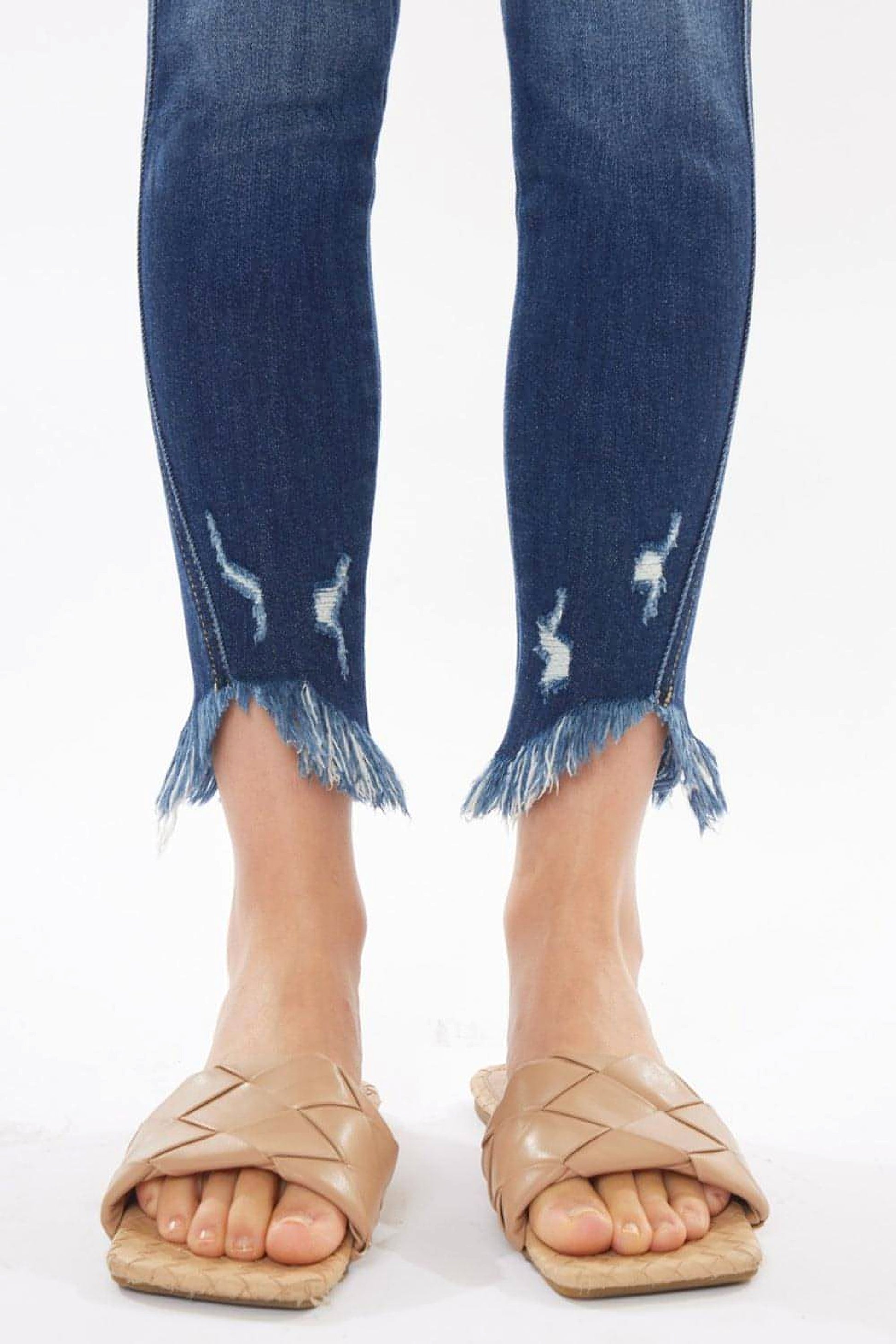 Kancan Raw Hem High Waist Cropped Jeans - enhanced image 8
