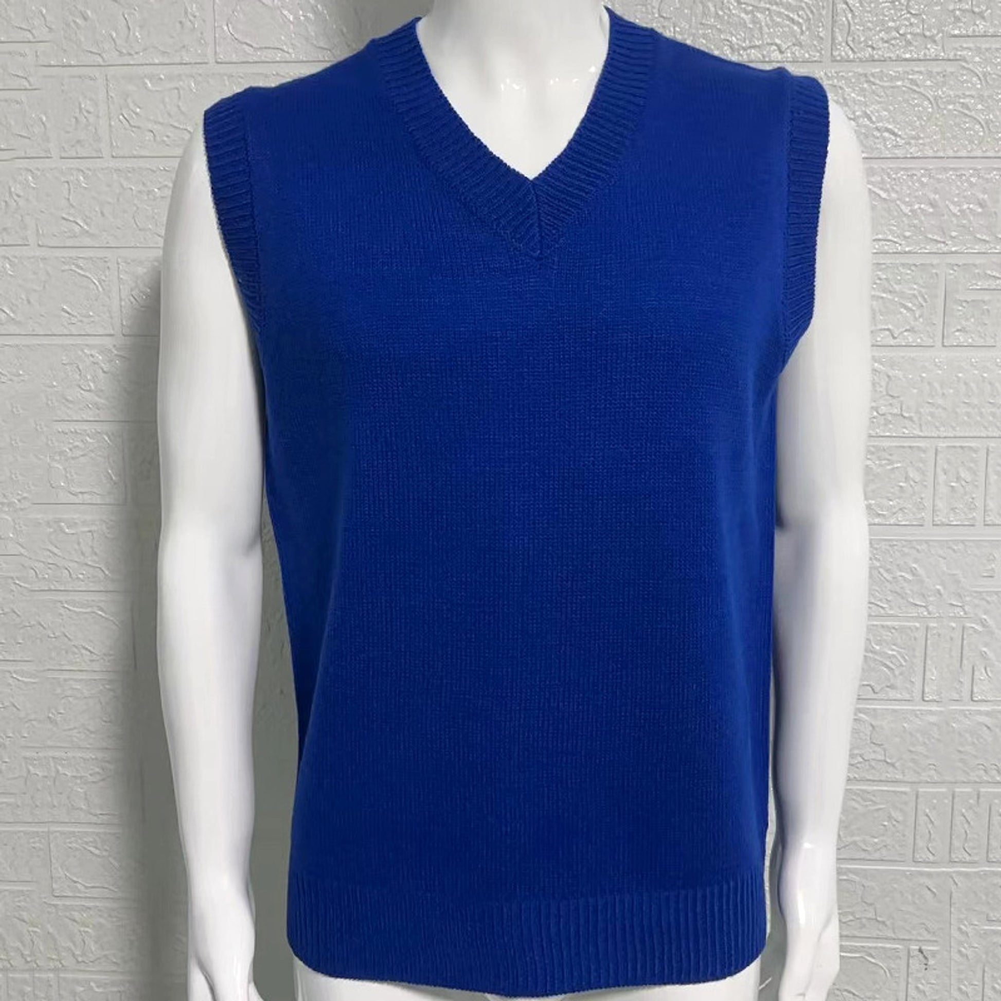 Knitwear Street Slim Fit V-neck Sleeveless Vest Sweater Men - enhanced image 8