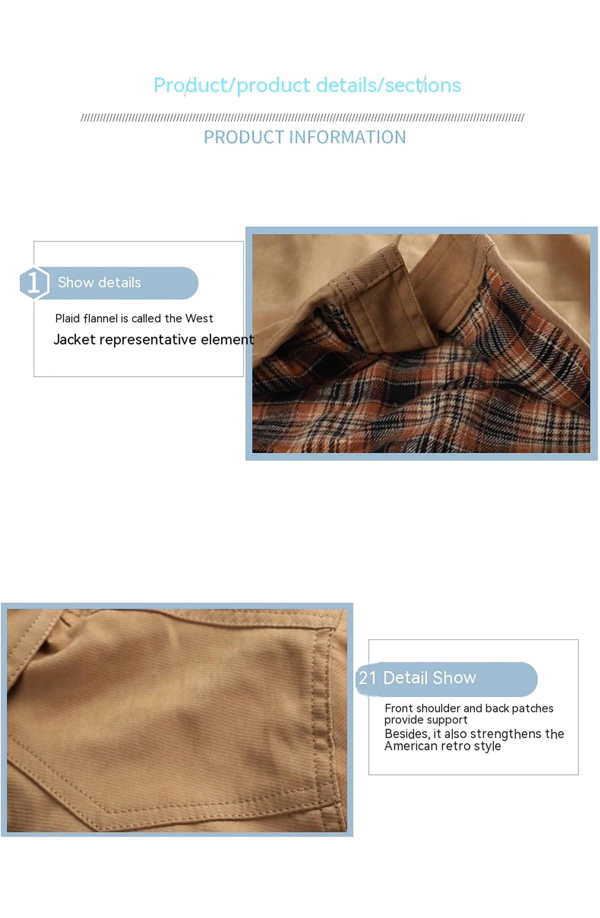 A.1 Lapel Plaid Flannel Casual Retro Western Style Jacket Men - enhanced image 8