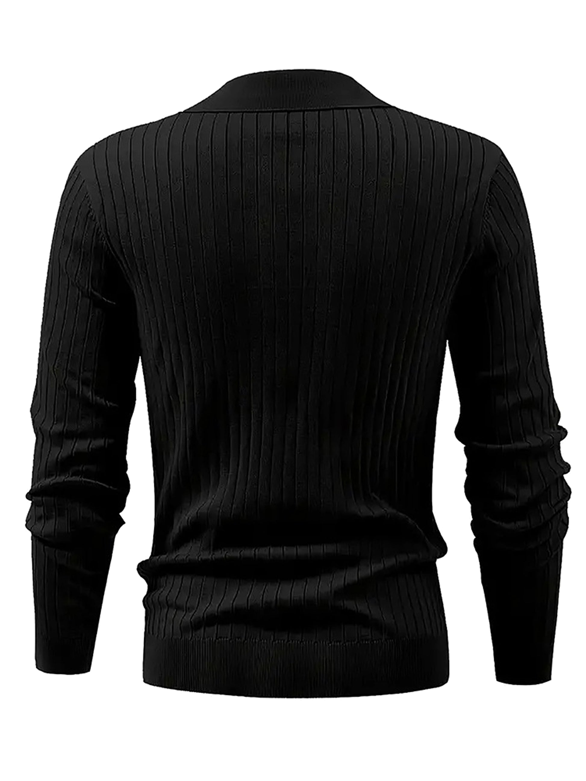 Lapel Texture Stretch Slim Knit Polo T-Shirt Men - enhanced image 8