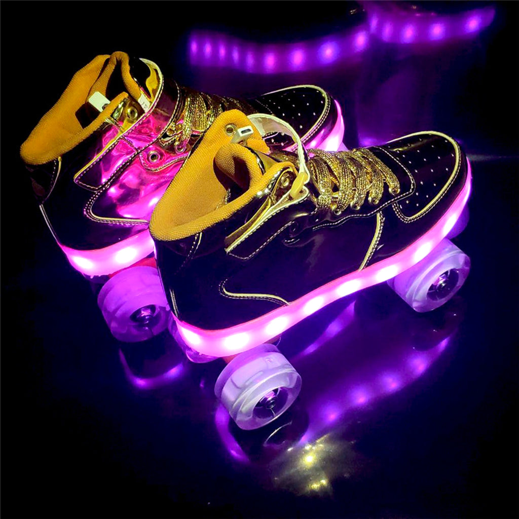 led rechargeable double row roller skates - enhanced image 8