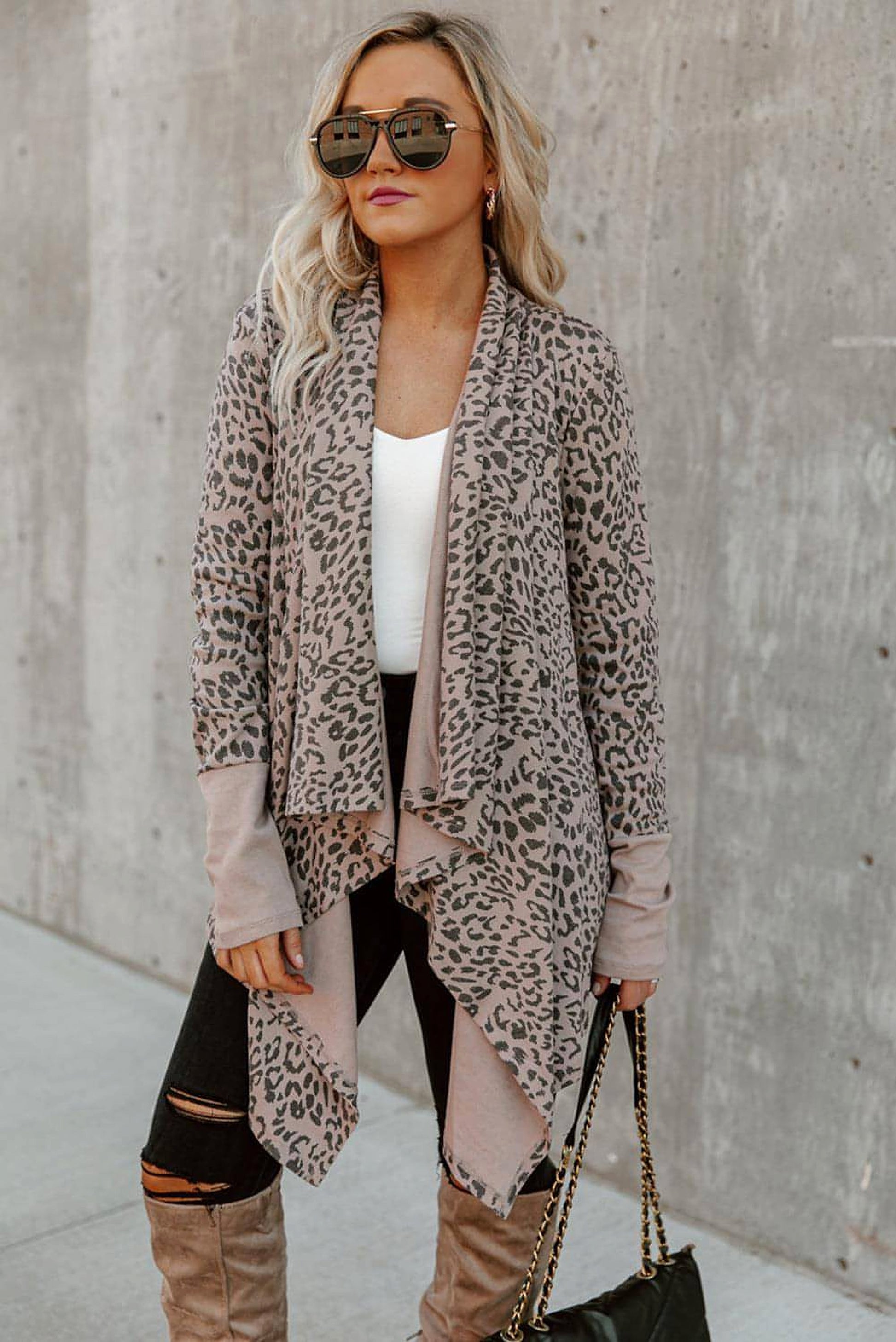 Leopard Open Front Cardigan - enhanced image 8