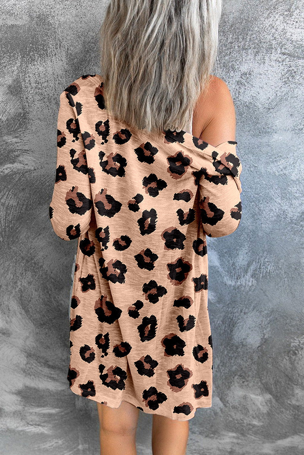 Leopard Printed Open Front Cardigan - enhanced image 8