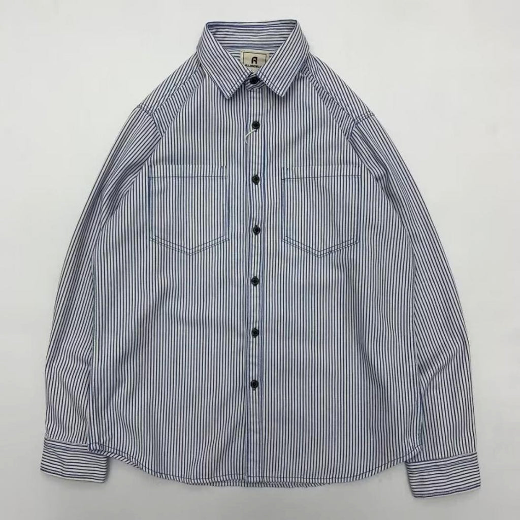 Letter Long Sleeve Loose Boys Summer Trendy All-match Casual DressShirt - enhanced image 8