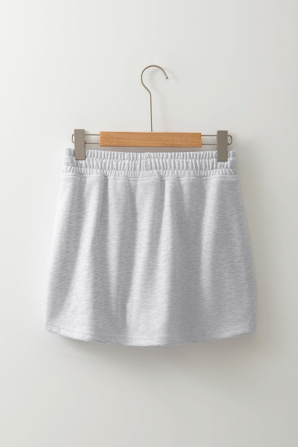 Light Grey French Terry Drawstring Mini Skort with Pockets - enhanced image 8