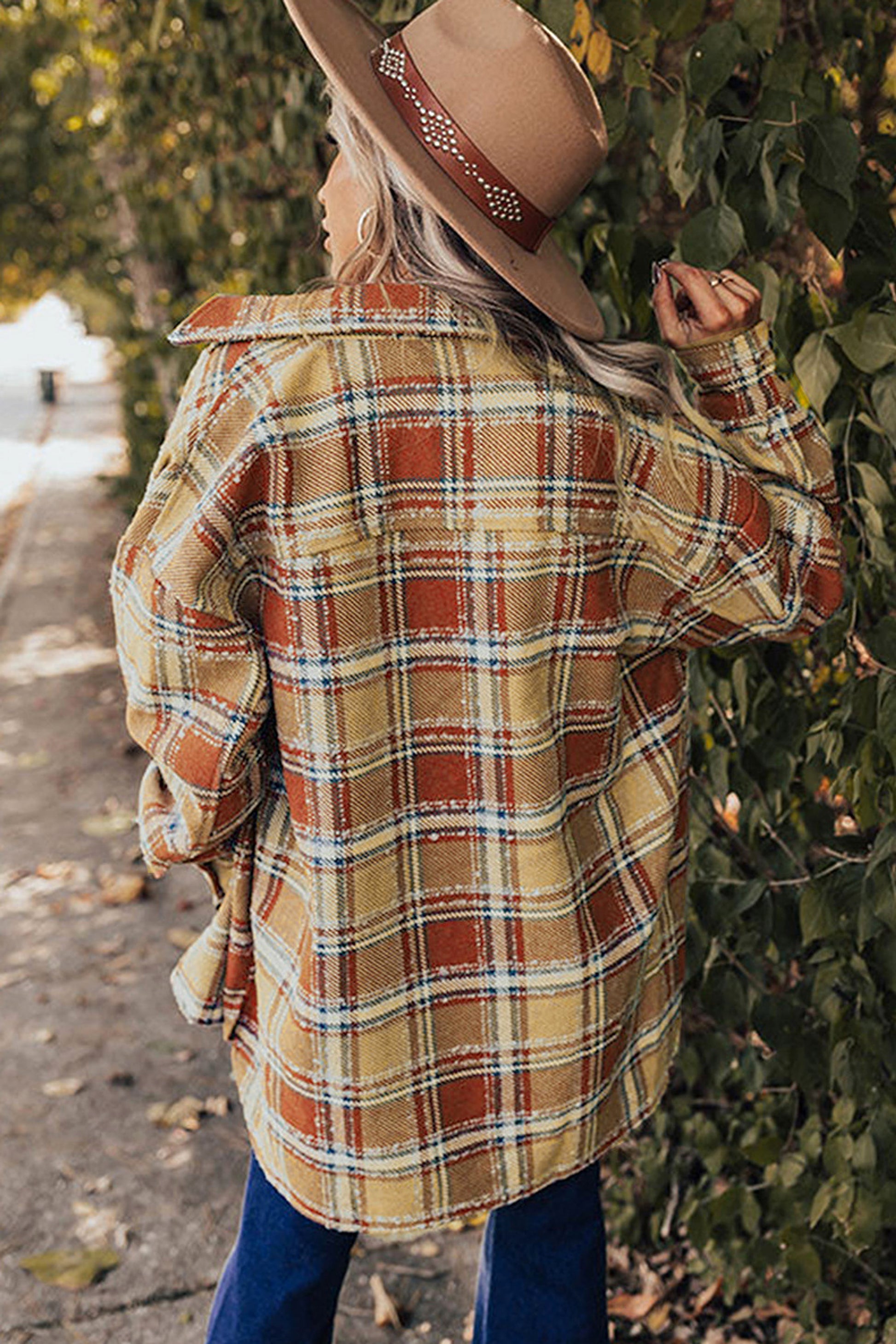 Loose Plaid Coat Women's Fashionable Outerwear Long-sleeved Top jacket - enhanced image 8