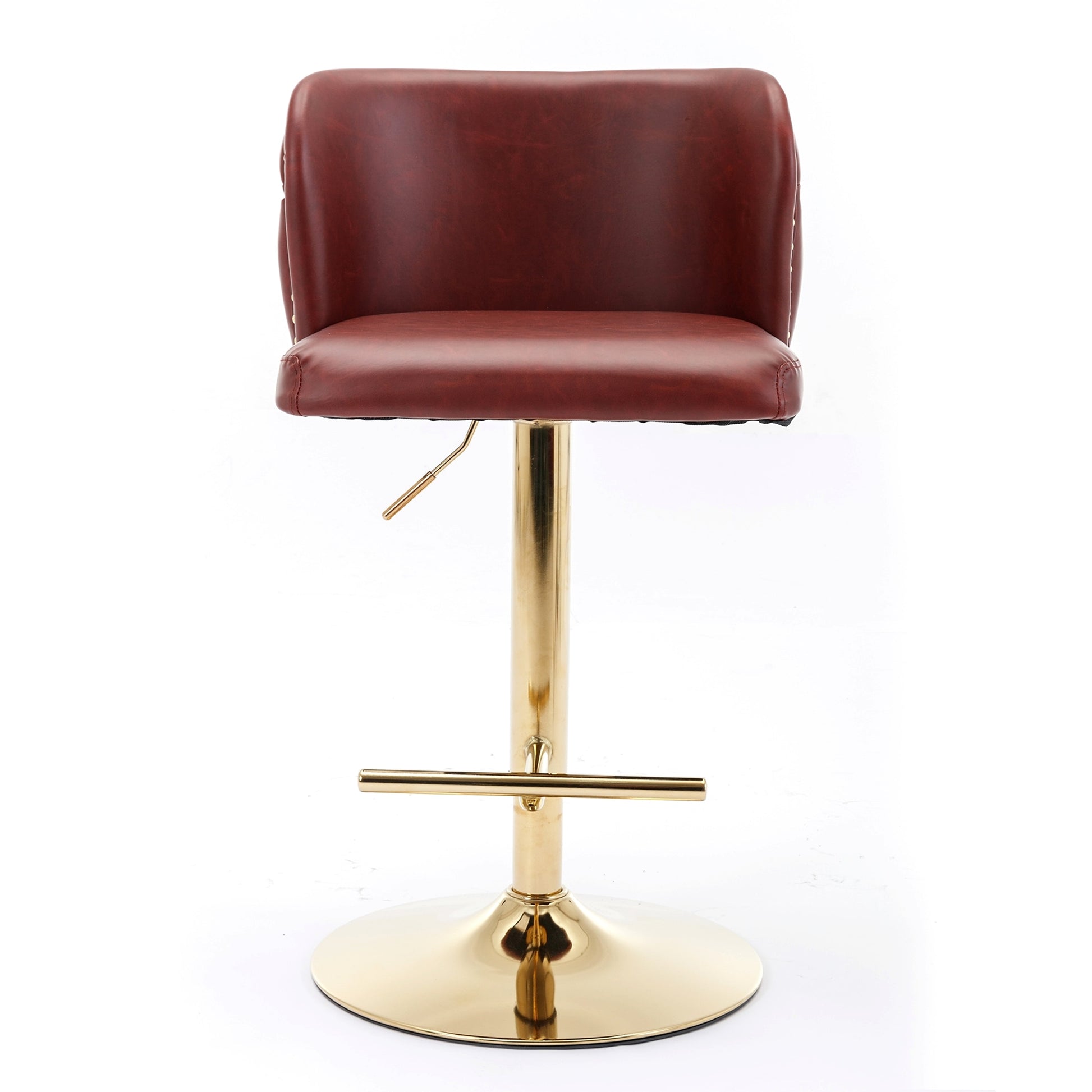 LuneluX_Home – Modern PU Leather Swivel Barstools (Set of 2, Burgundy) - enhanced image 8