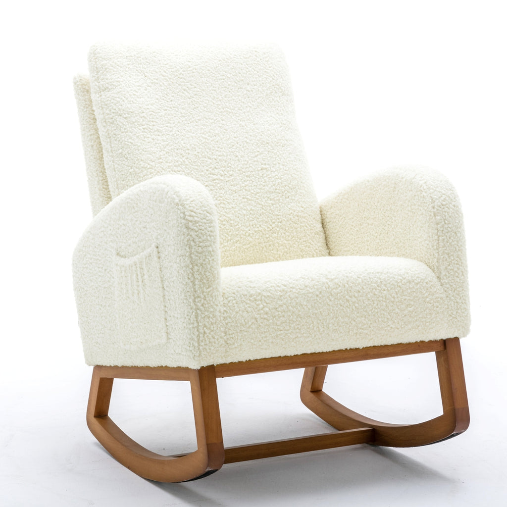 LuneluX_Home – "White Teddy" Rocking Lounge Chair - enhanced image 8