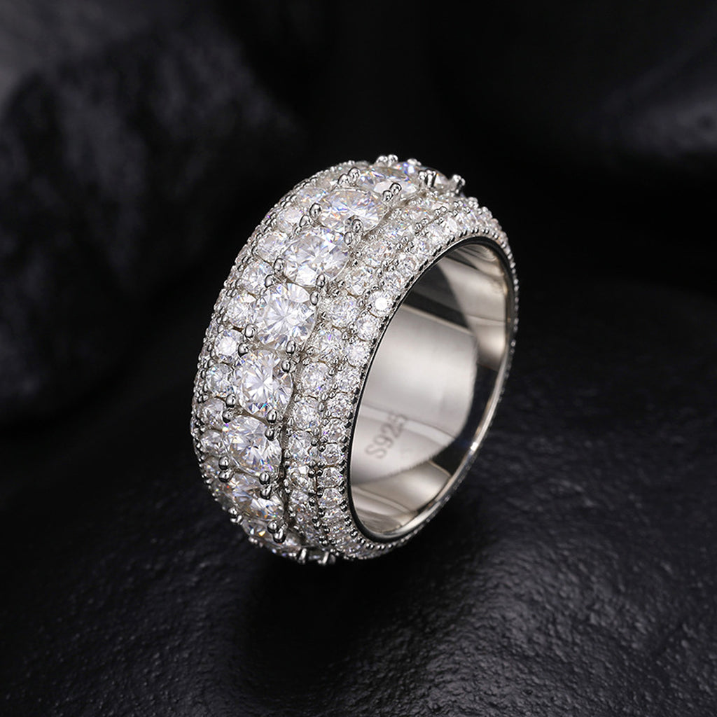 LuxeJewels™ - S925 Sterling Silver Mosonite Ring - enhanced image 8