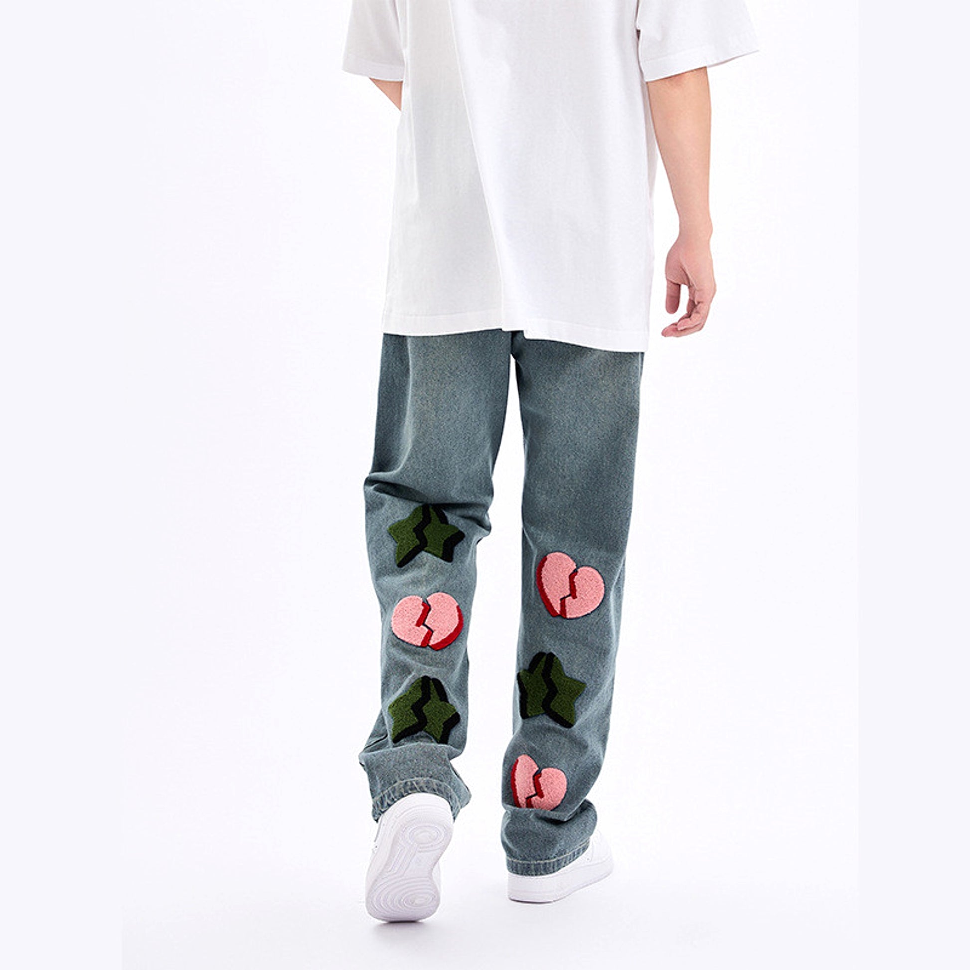 Men's Back Towel Embroidery Straight Jeans - enhanced image 8