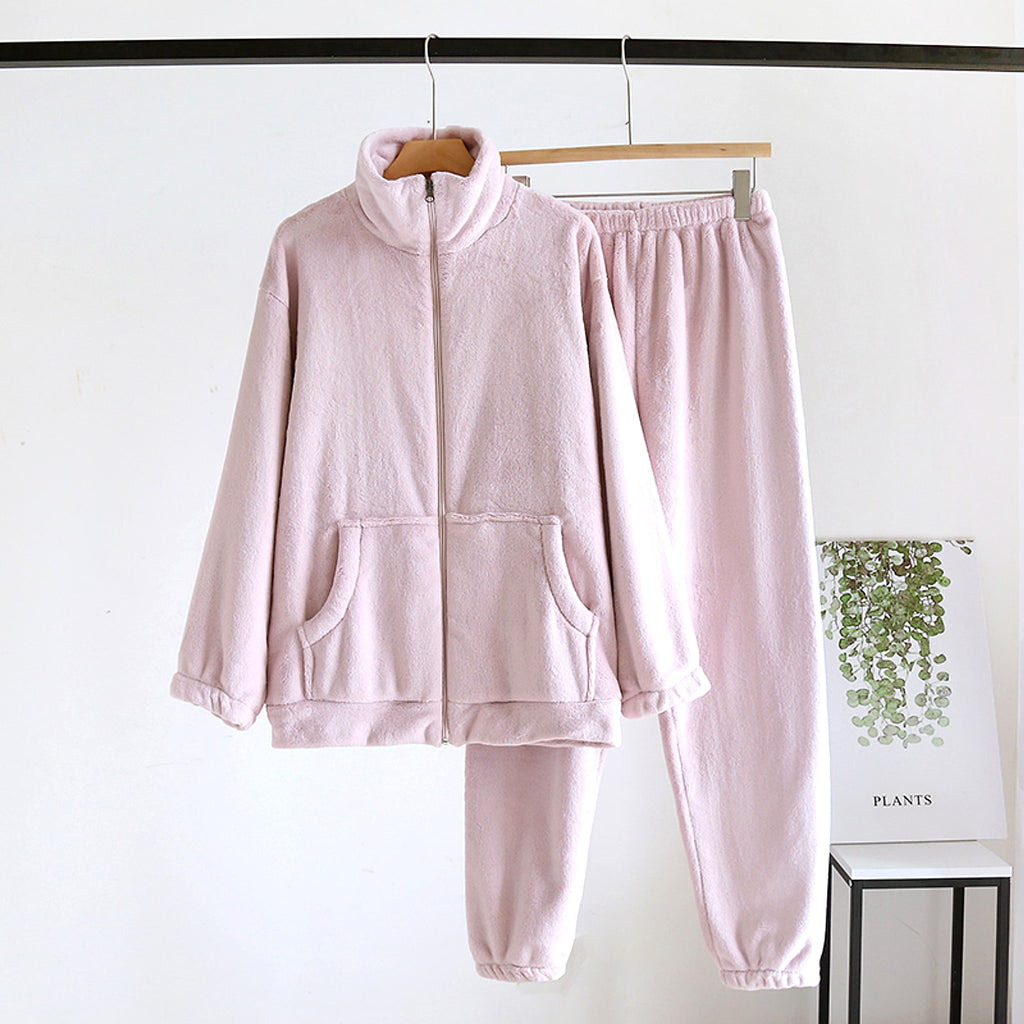 Men's And Women's Pajama Winter Coral Velvet Padded Thickened Homewear Suit - enhanced image 8