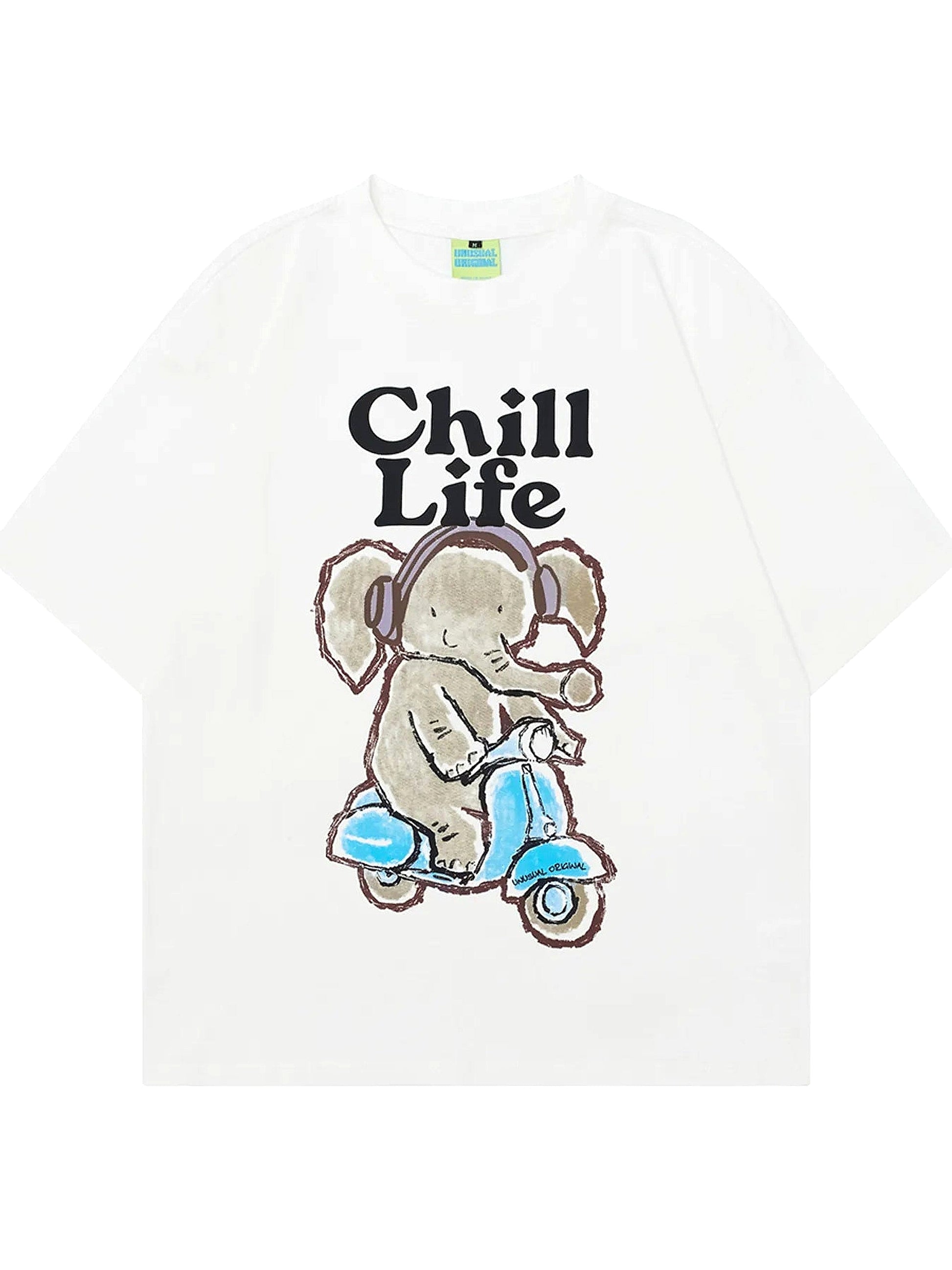 Men's Casual Elephant Graphic Short Sleeve Oversized T-Shirt - enhanced image 8