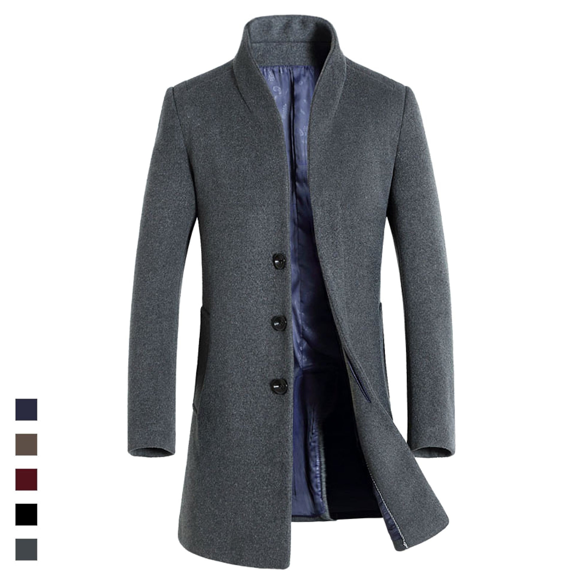 Men's casual woolen trench coat - enhanced image 8