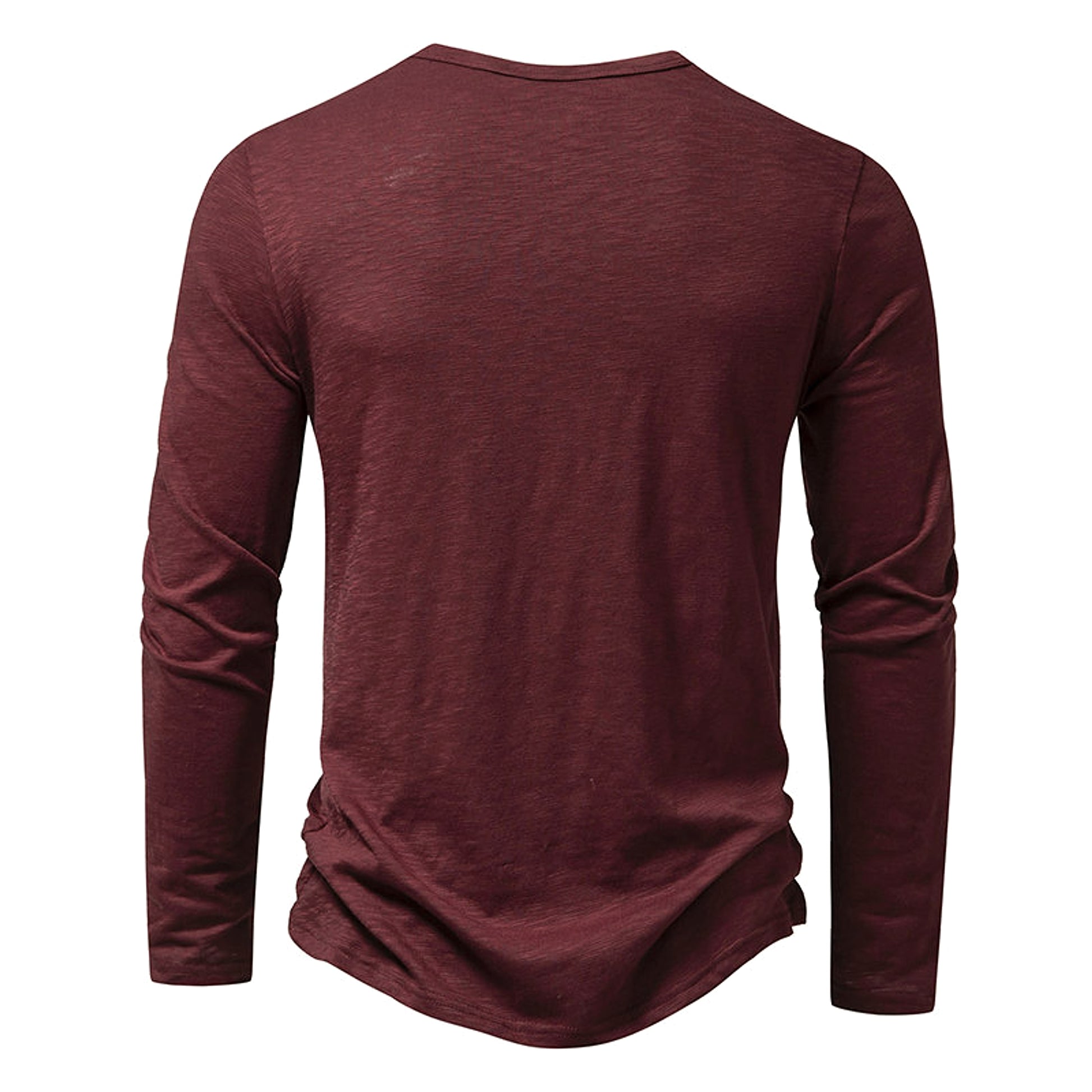 Mens Clothing Long Sleeve T-shirt Fashion Button Henry Collar Tops - enhanced image 8