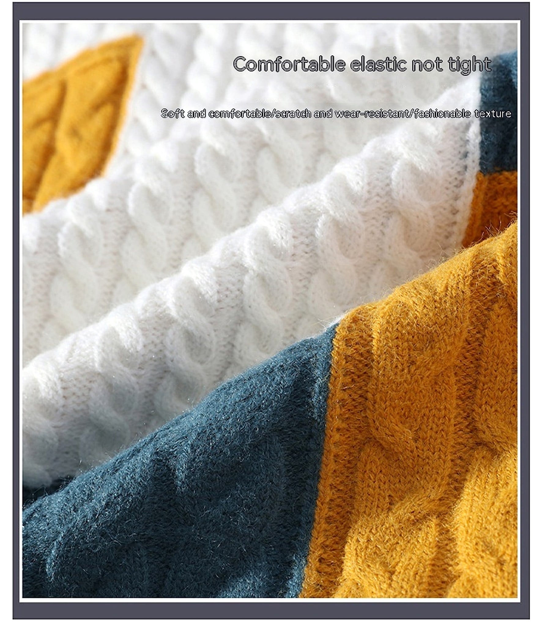 Men's Crew Neck Pullover Sweater Color Contrast Patchwork - enhanced image 8
