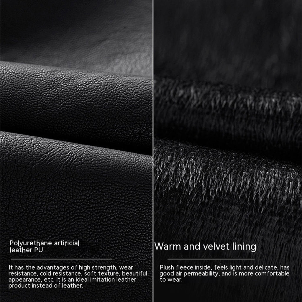 Men's Fashion Casual PU Leather Fleece Padded Coat - enhanced image 8