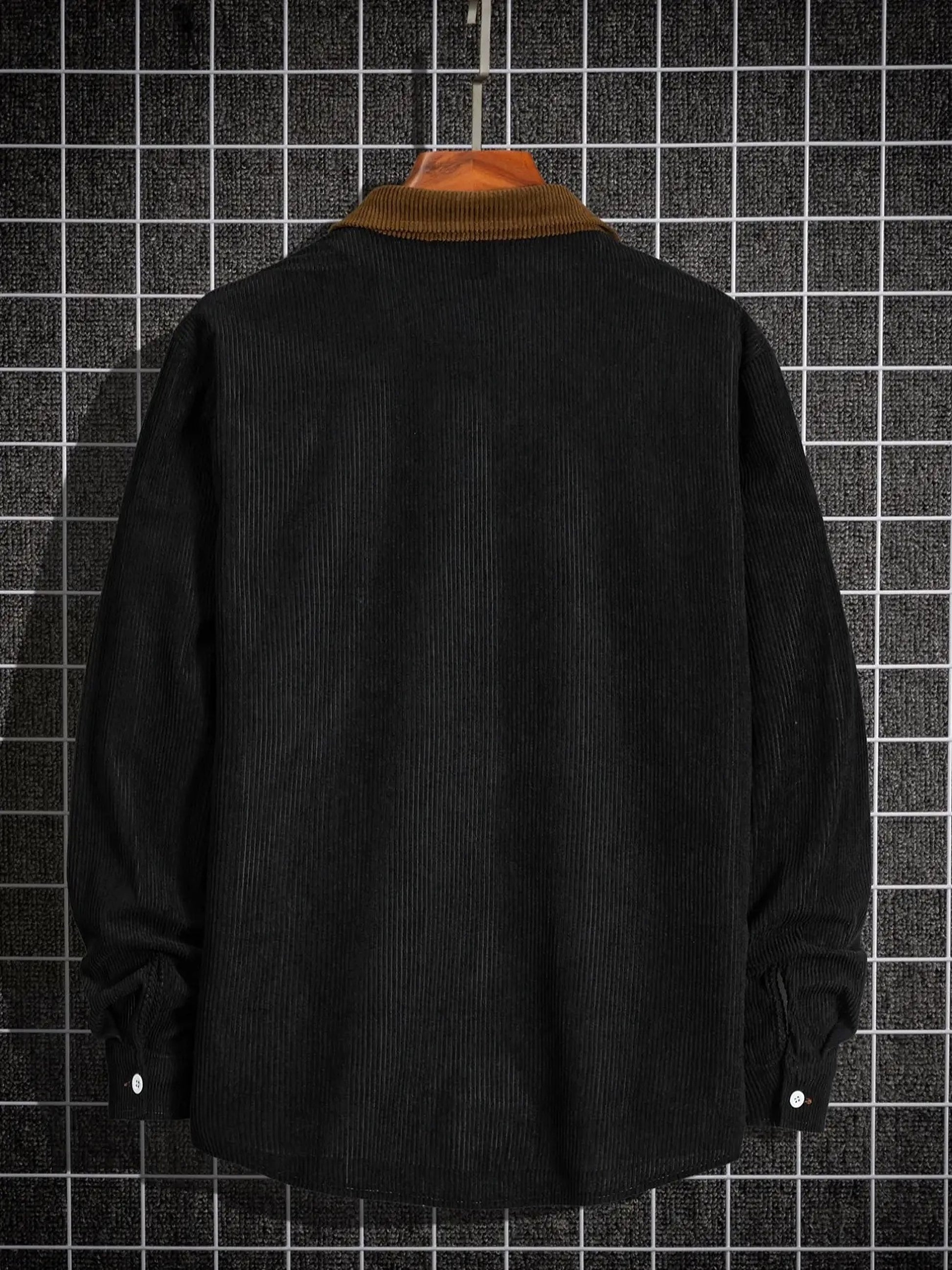 Men's Leisure Corduroy Long Sleeve Pocket DressShirt - enhanced image 8