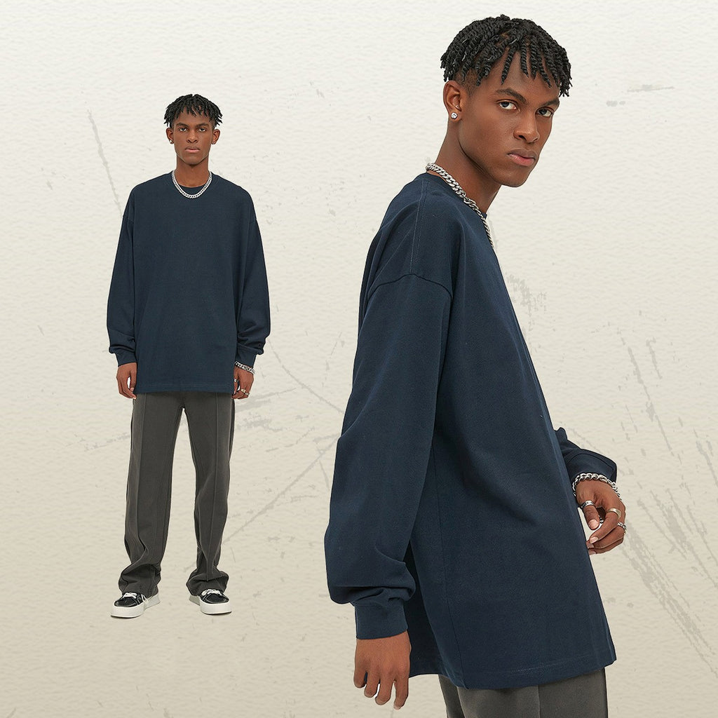 Men's Loose Long-sleeved T-shirt Top - enhanced image 8