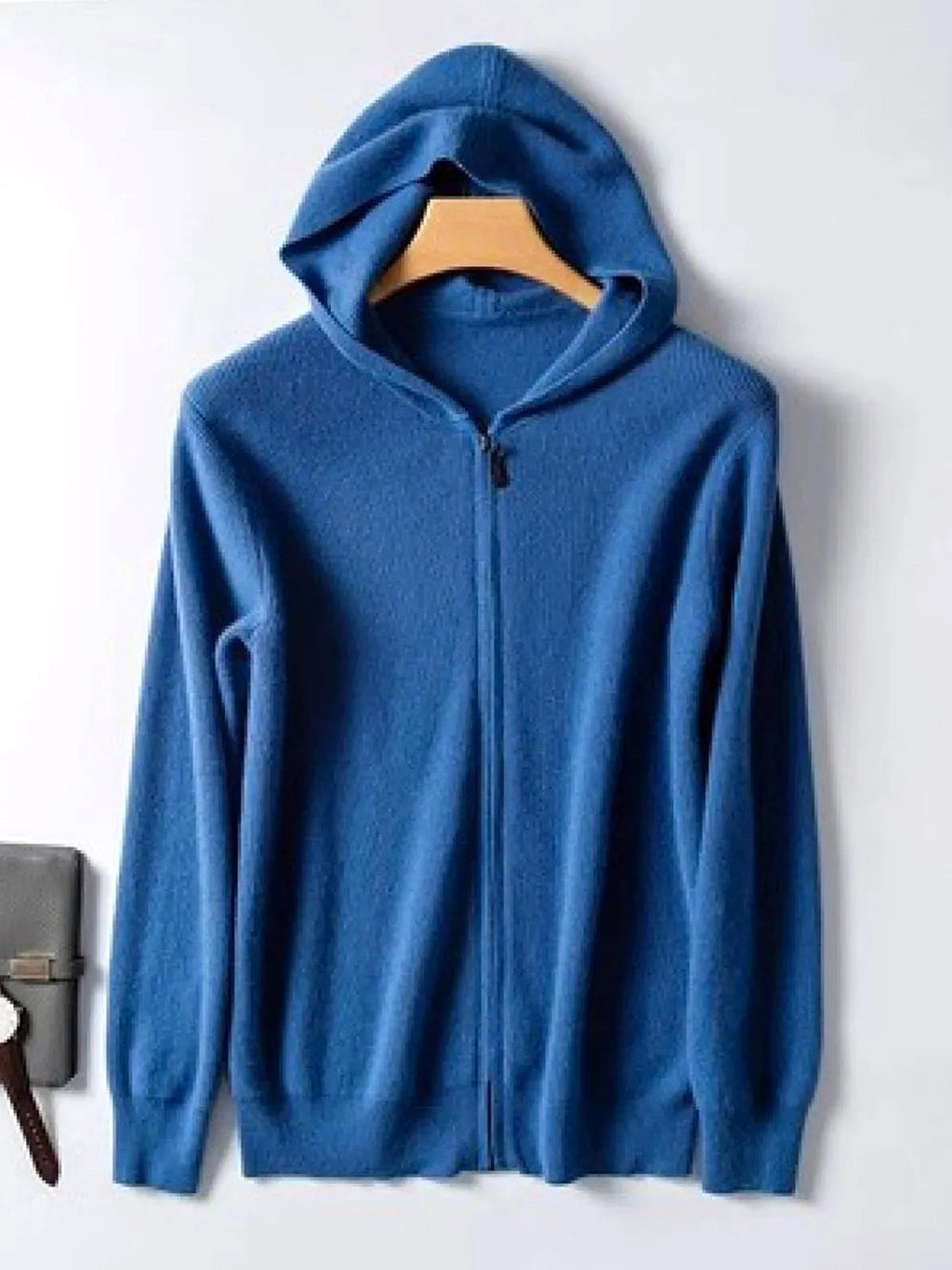 Men's Plus Size Zip-Up Hooded Knit Cardigan - enhanced image 8