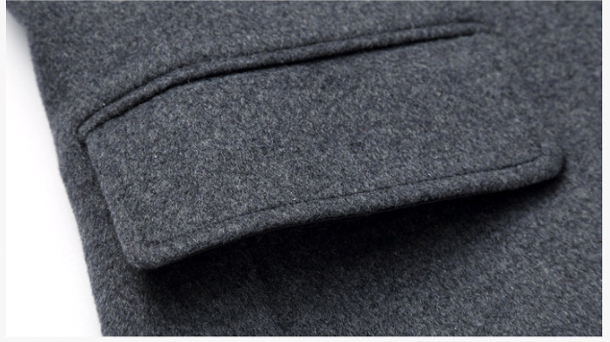 Men's woolen coat slim fit trench coat - enhanced image 8
