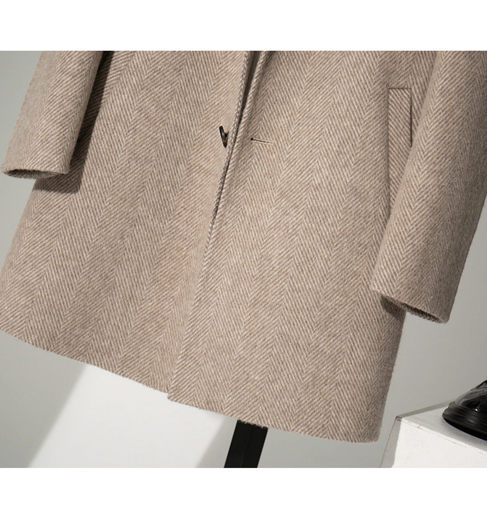 MetroElite™ Men's Wool Coat – Premium Herringbone Winter Edition - enhanced image 8