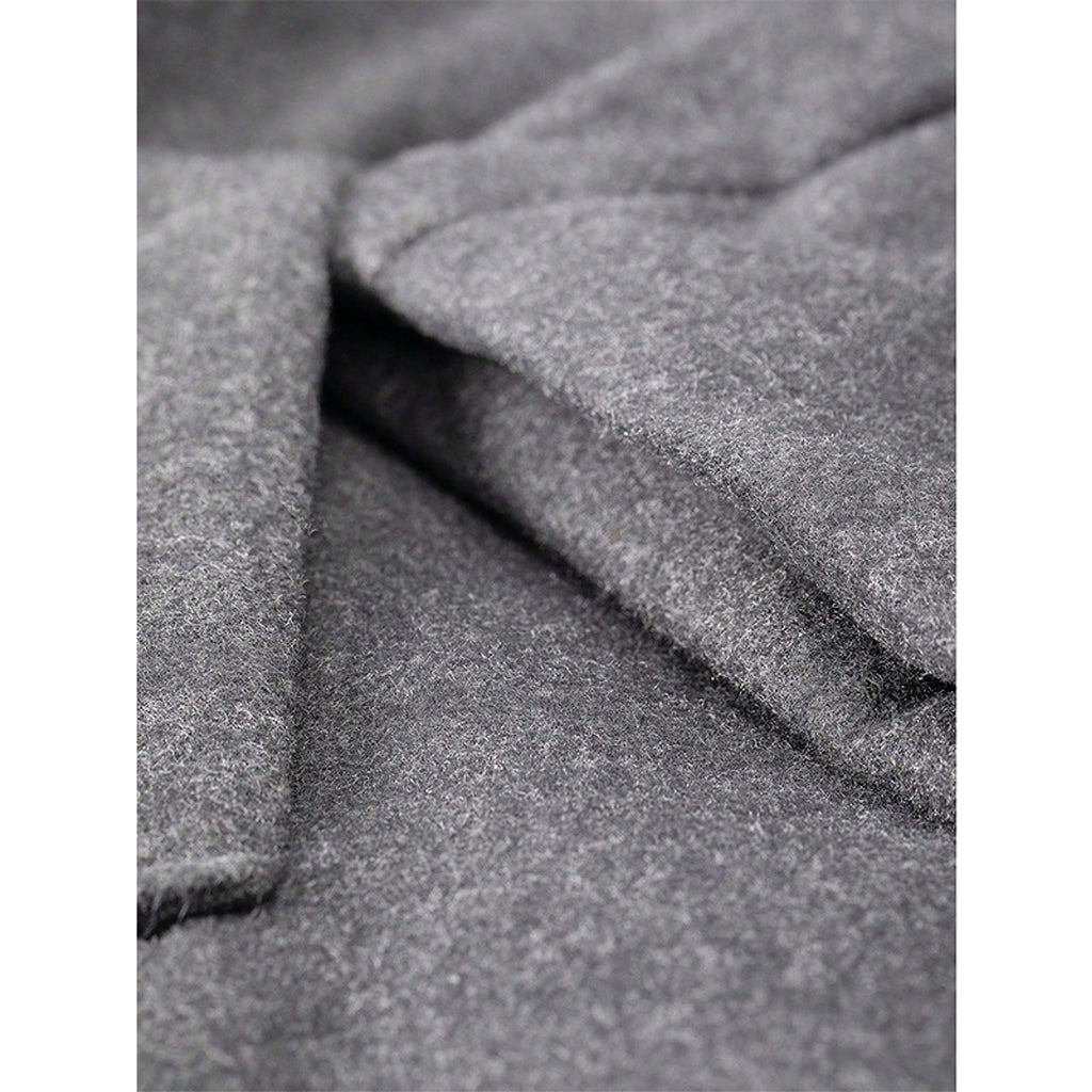Mid-length Color Matching Single-breasted Trench Coat Woolen Plus Size Casual - enhanced image 8