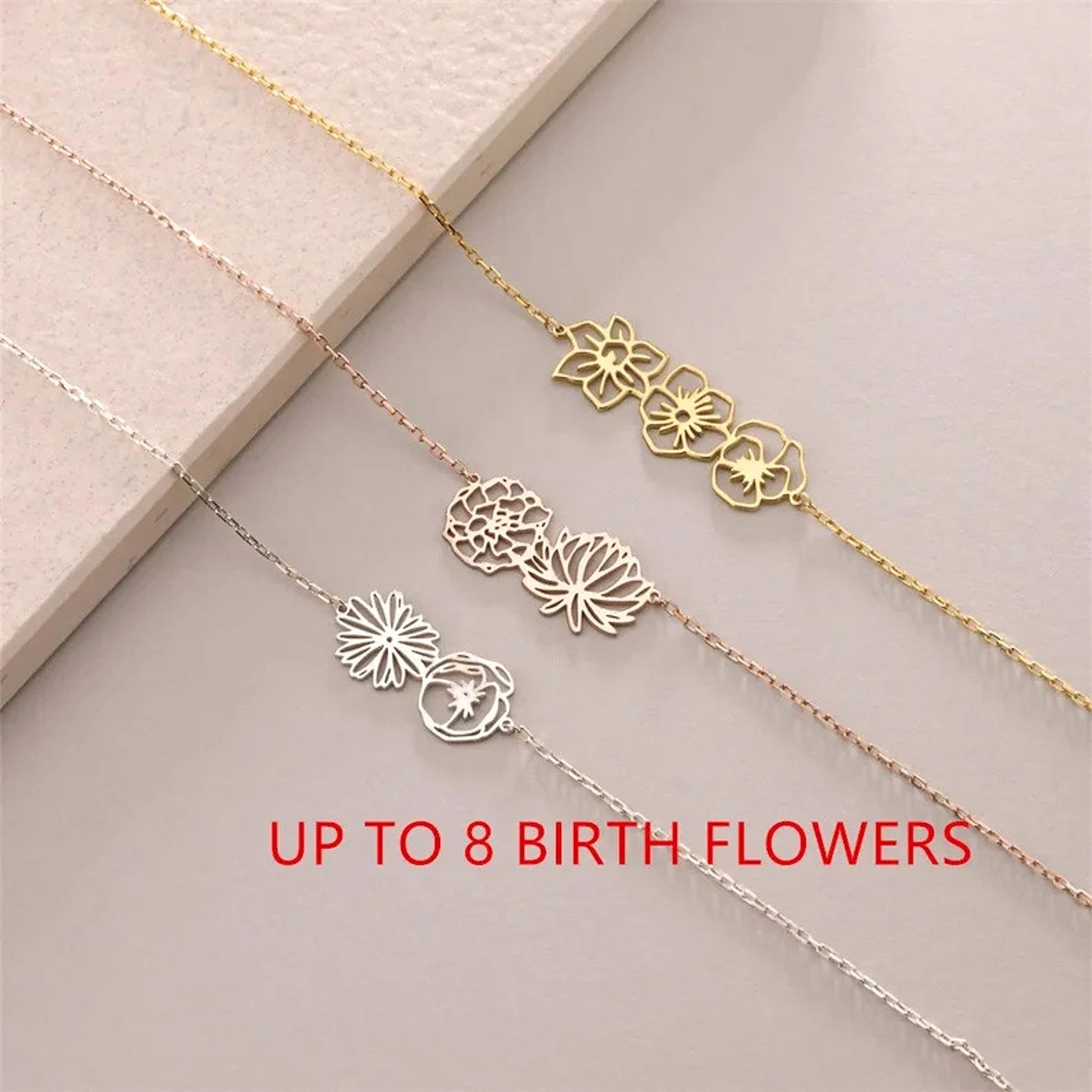 Minimalist and Versatile Flower Bracelet – Birth Month Jewelry for December - enhanced image 8