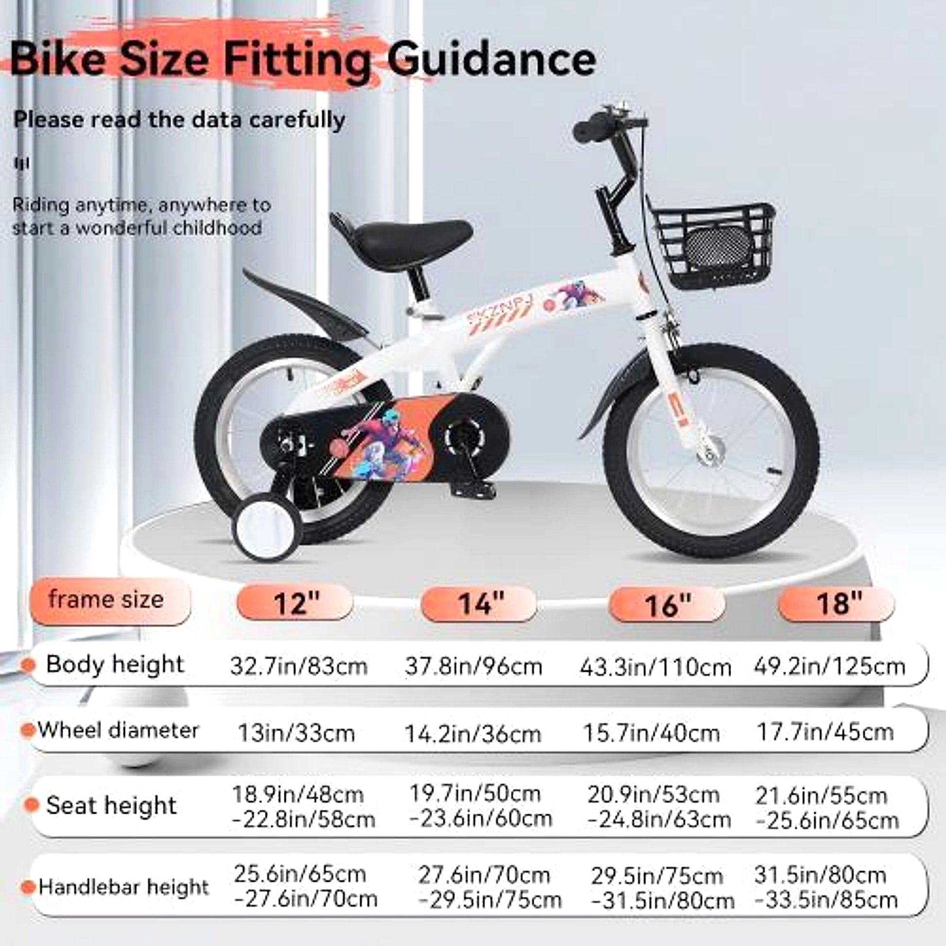 MiniRider™ 16 – 16-Inch Sport Bike for Kids (White, with Training Wheels) - enhanced image 8