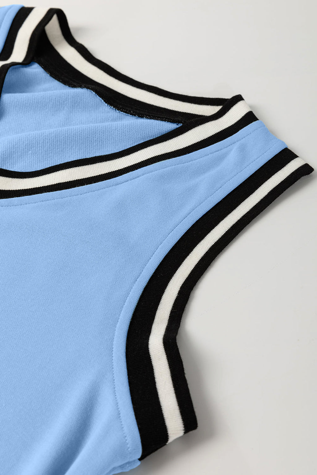 Myosotis Color Contrast Trim V Neck Shift Sleeveless Mini Dress - enhanced image 8