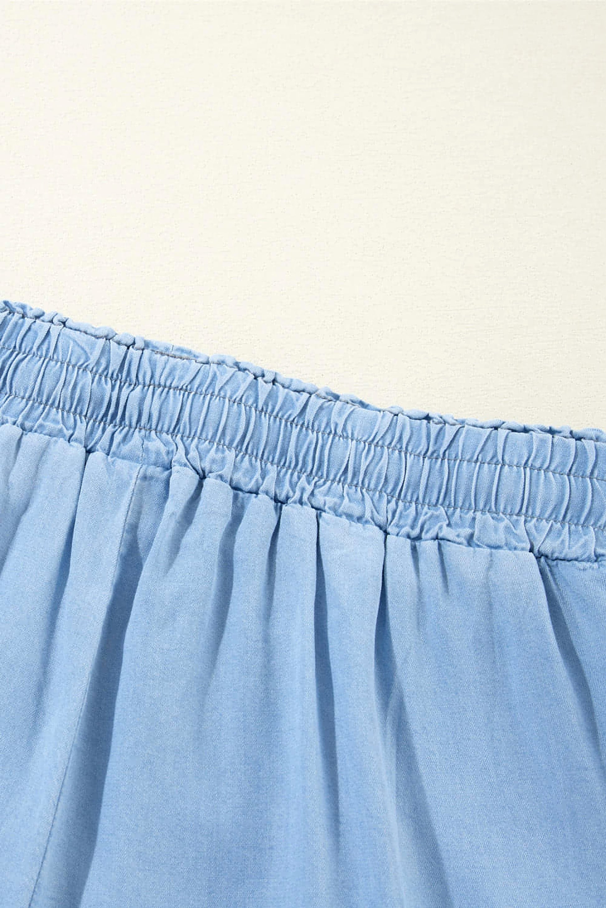 Myosotis Drawstring High Waist Wide Leg Denim Pants - enhanced image 8