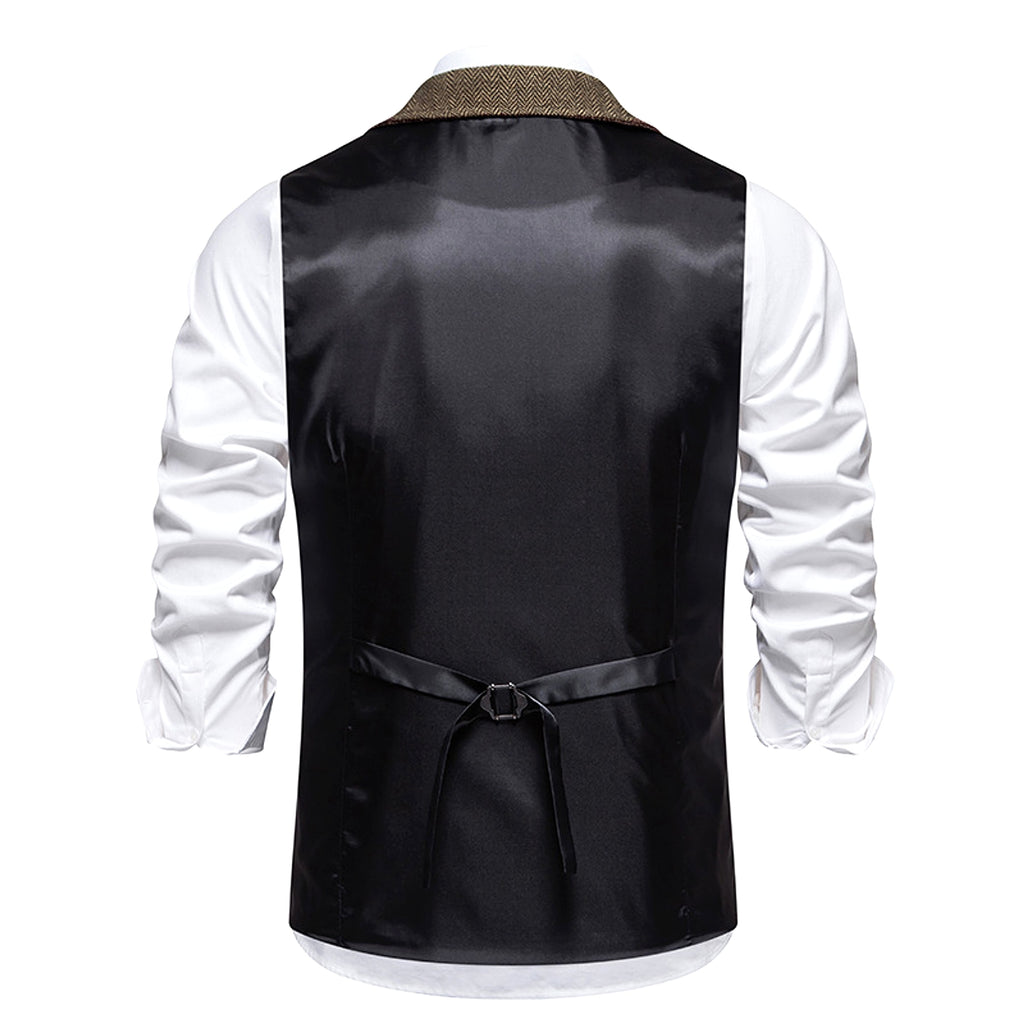 New Retro Herringbone Casual Vest Multi-pocket Tough Guy Vest - enhanced image 8