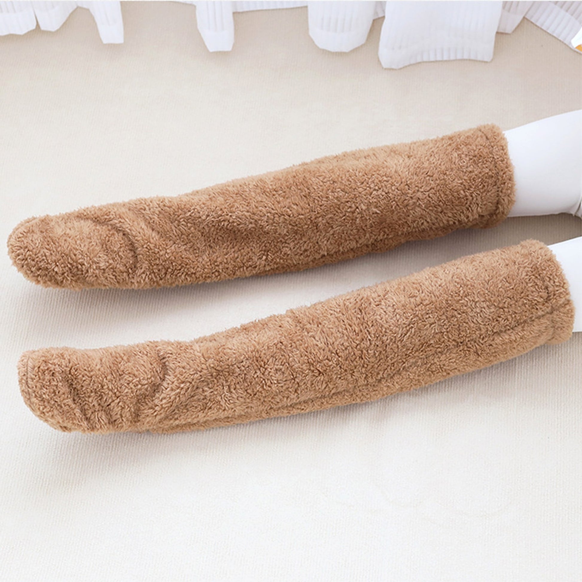 Over Knee High Fuzzy Long Socks Winter Warm Cold Leg Knee Joint Cold-proof Stockings Home Floor Sleeping Socks - enhanced image 8