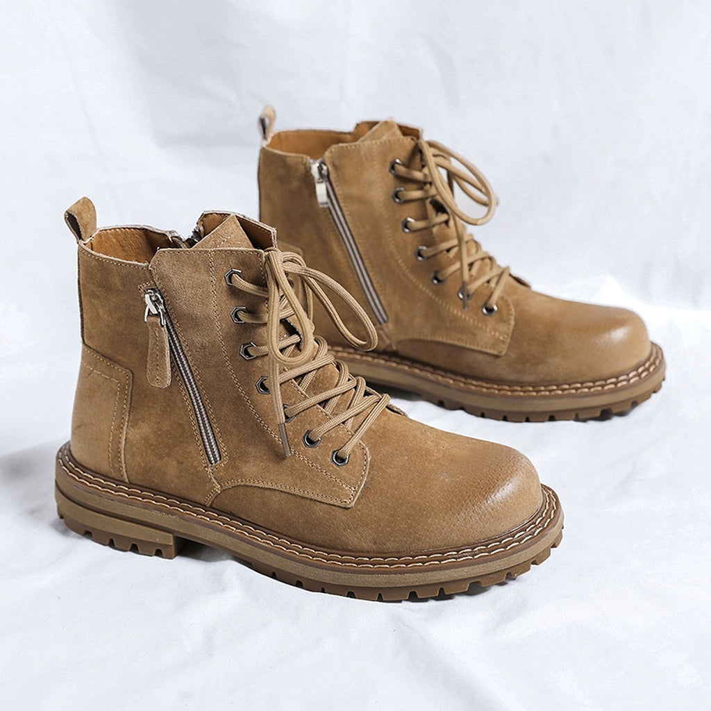 Side Zipper Seven-hole Super Popular Ins High Street Fashionable Handsome Ankle Boots - enhanced image 8