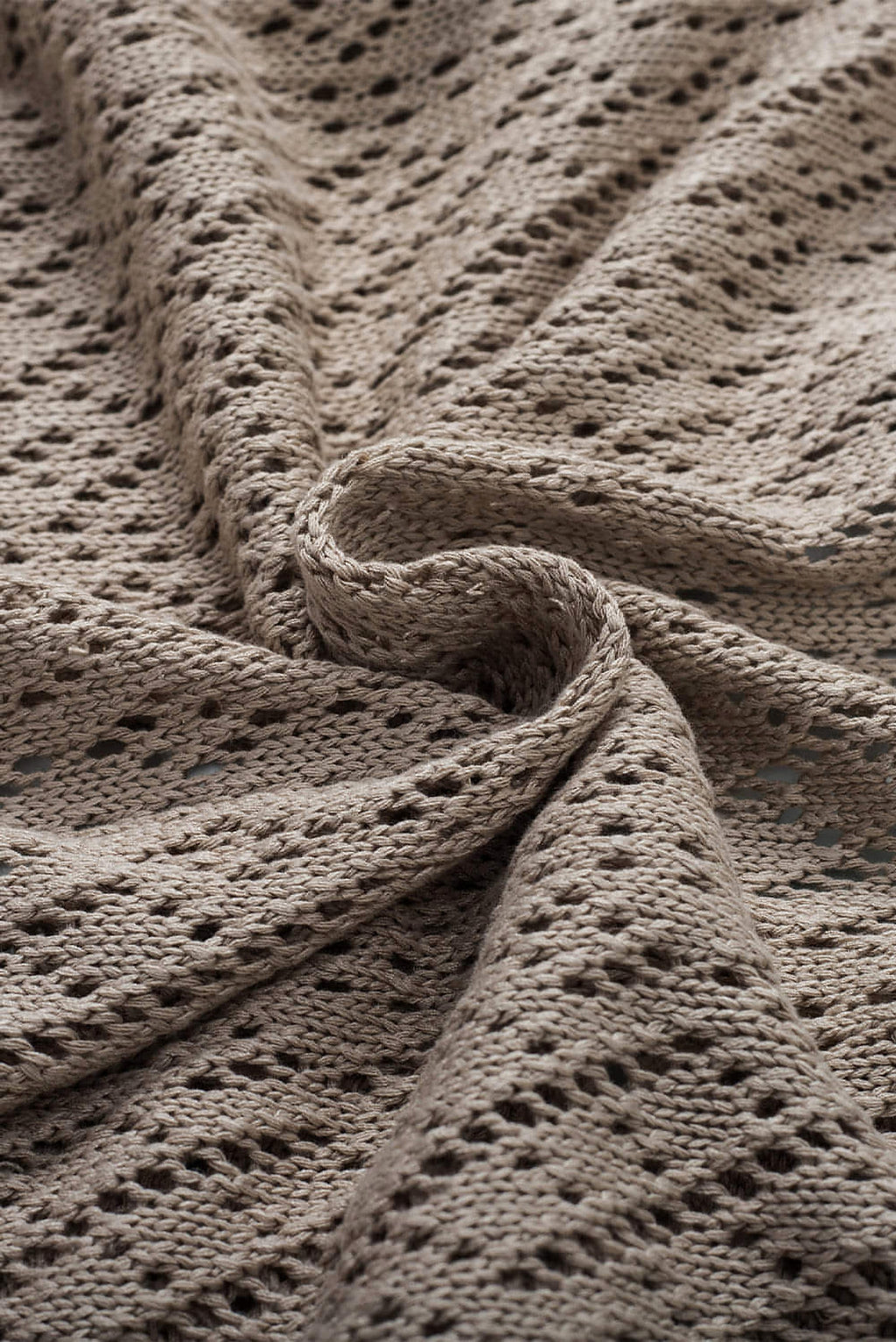 Smoke Gray Solid Color Pointelle Knit Open Front Cardigan - enhanced image 8