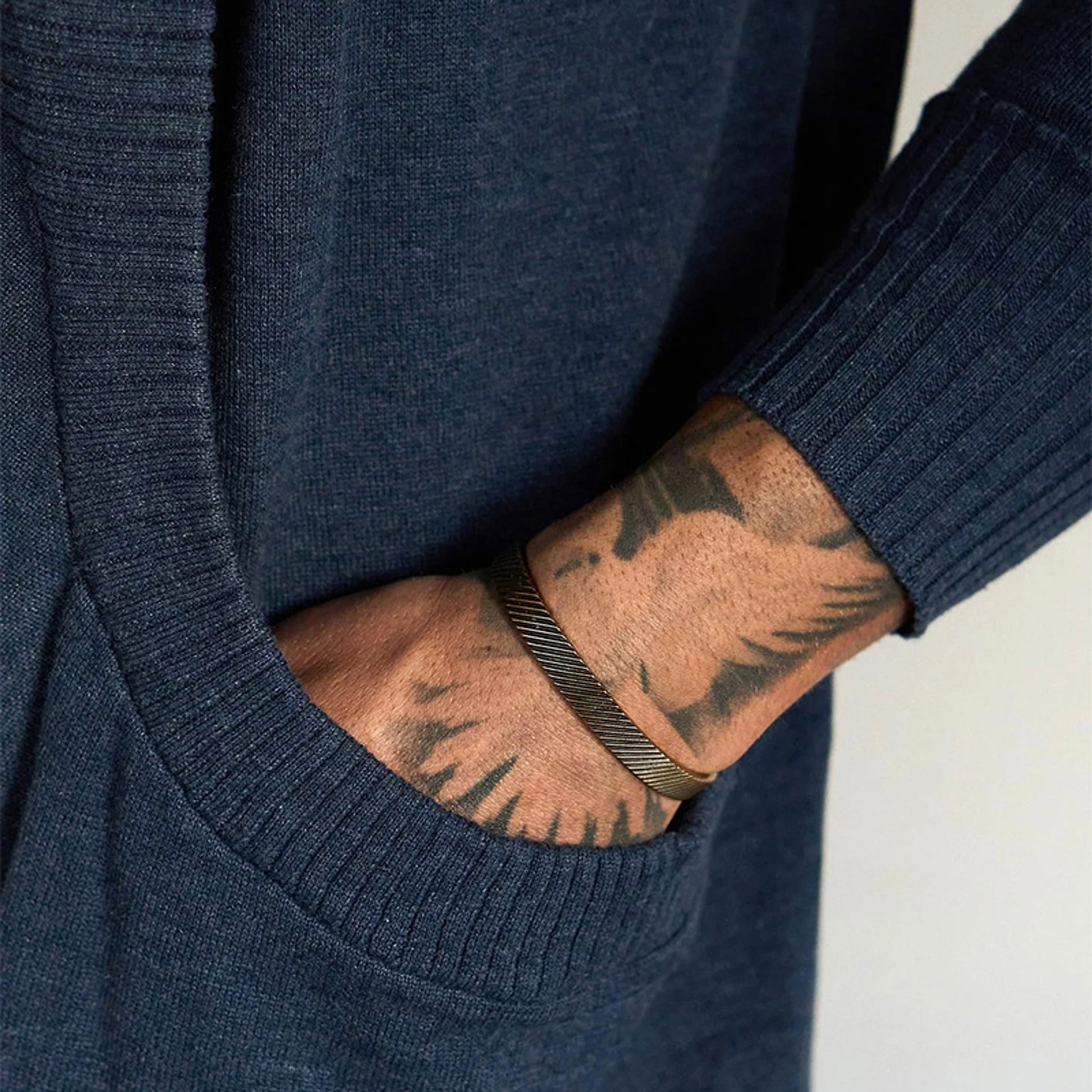 Solid Color Cardigan Sweater With Pockets Casual Men's Long-sleeved - enhanced image 8