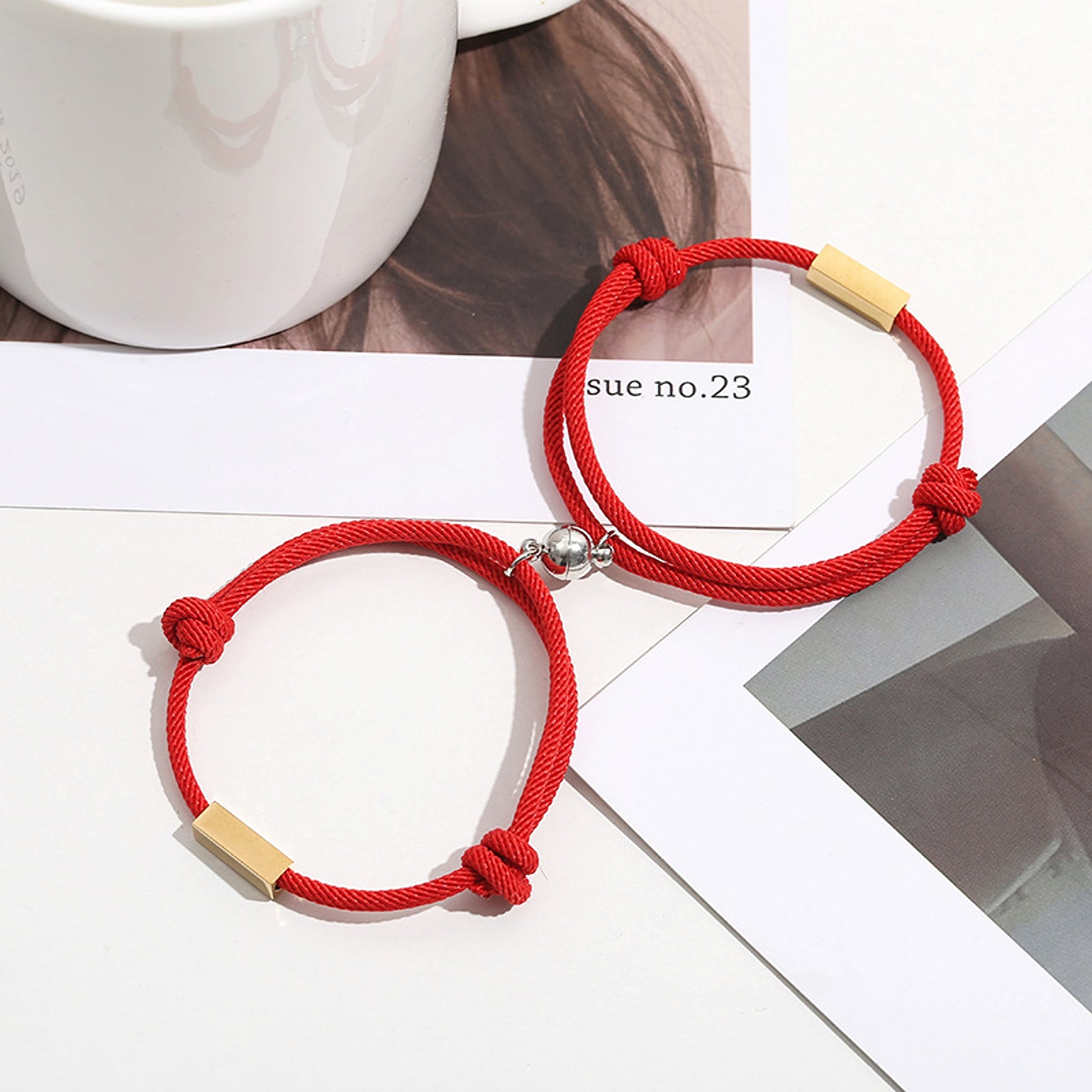 Magnetic Engraved Couple Bracelet – Stay Connected, Always! - enhanced image 8