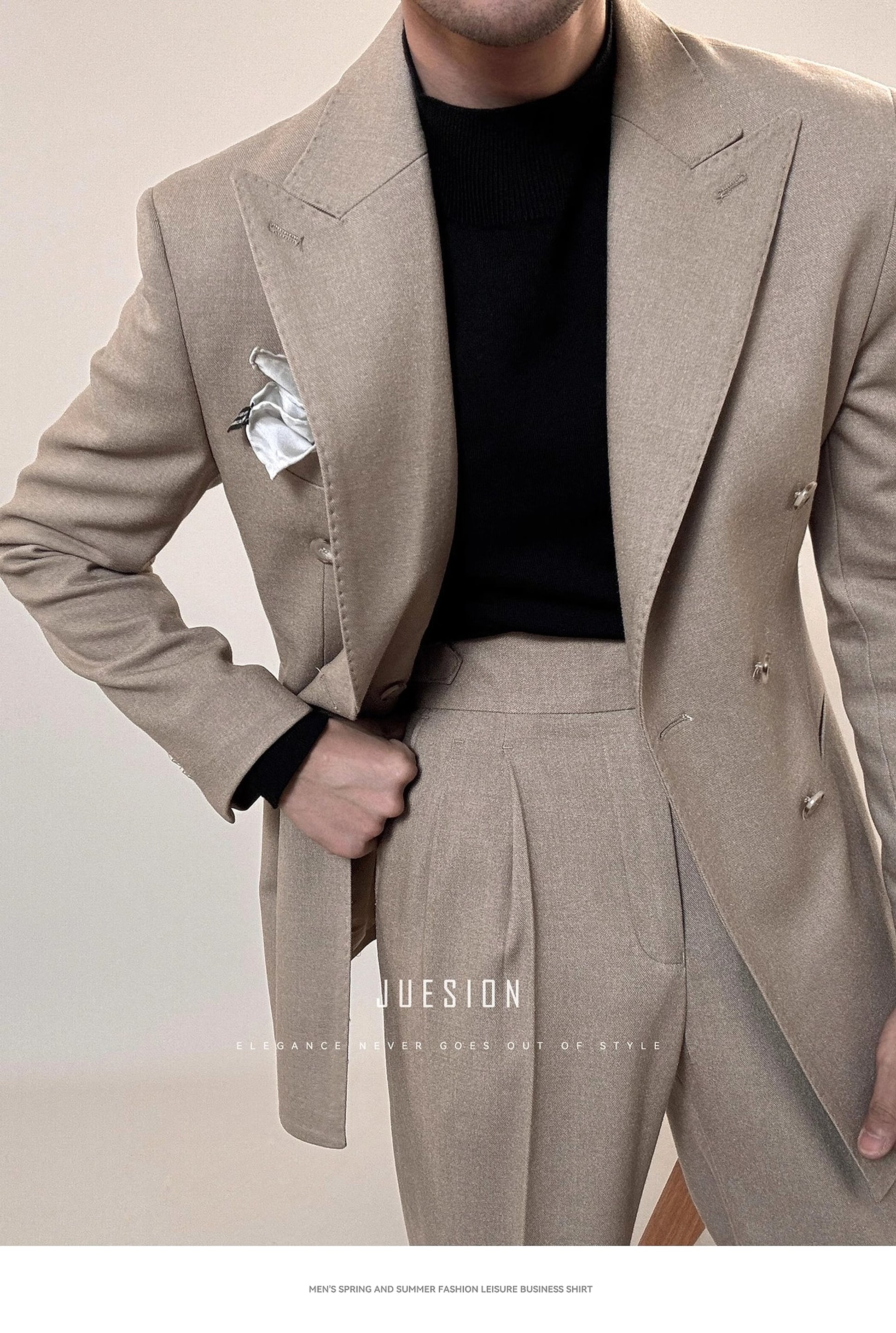 Toscarelli™ – Italian Double-Breasted Spring Suit - enhanced image 8