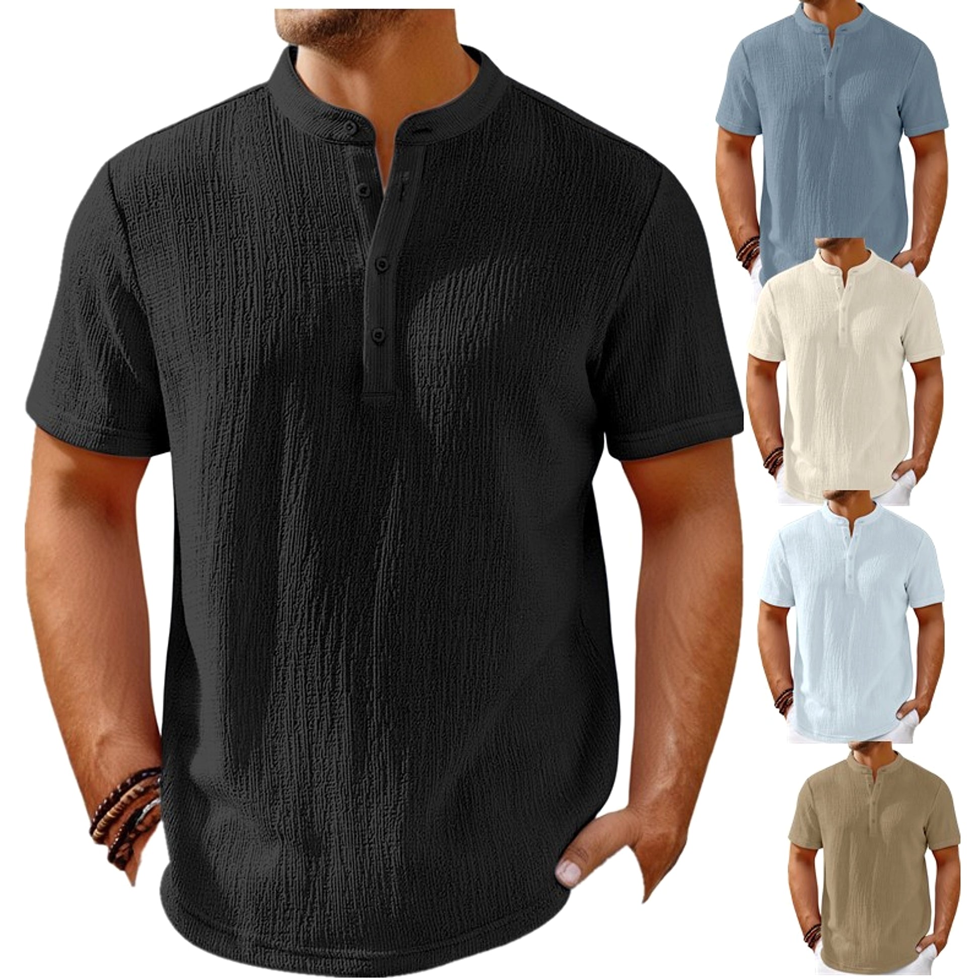 Striped Cotton-Linen Henley – Haute Edition 25 - enhanced image 8