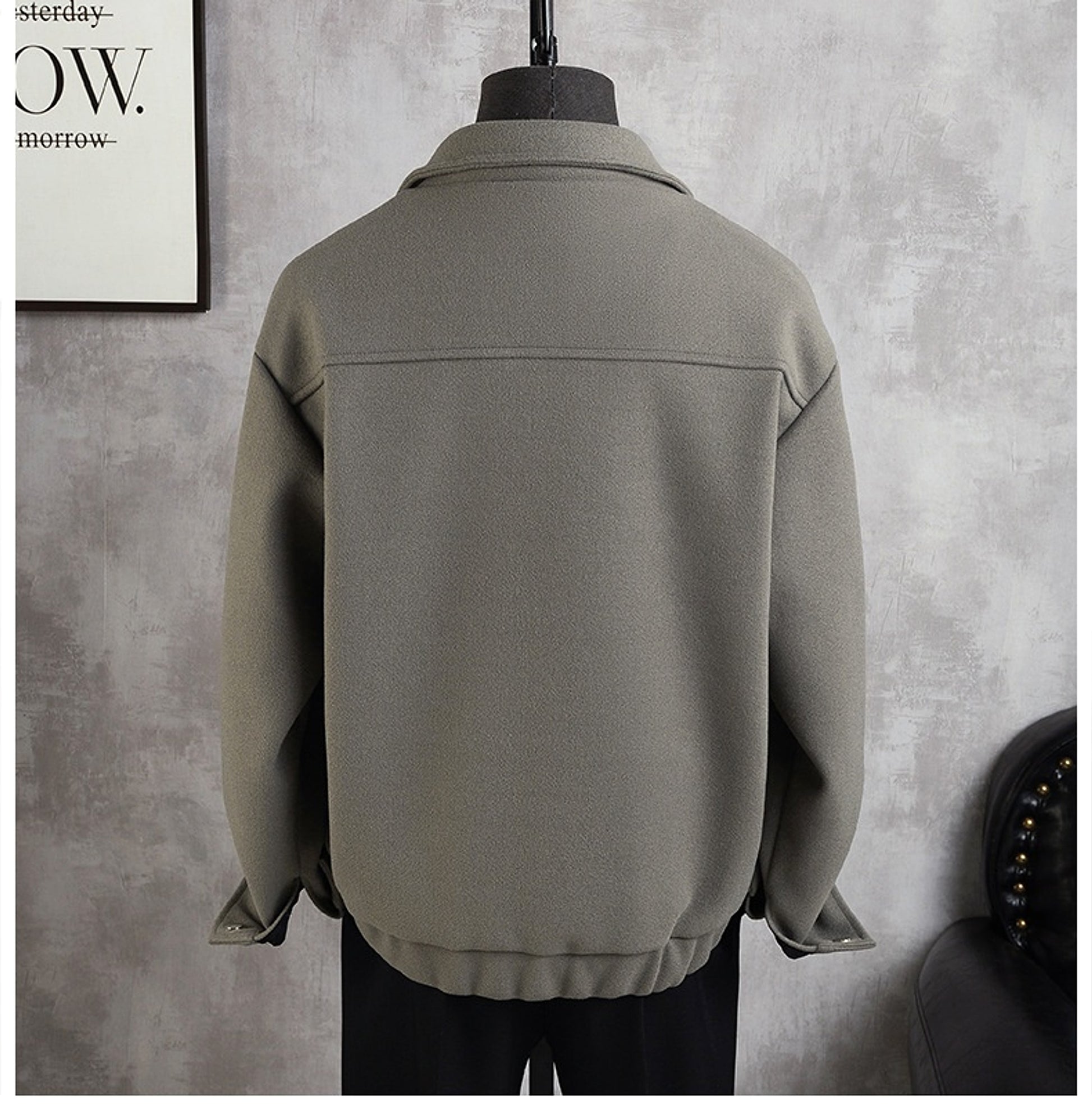 Suit Collar Woolen Jacket Coat Men's Thickened Casual Loose - enhanced image 8