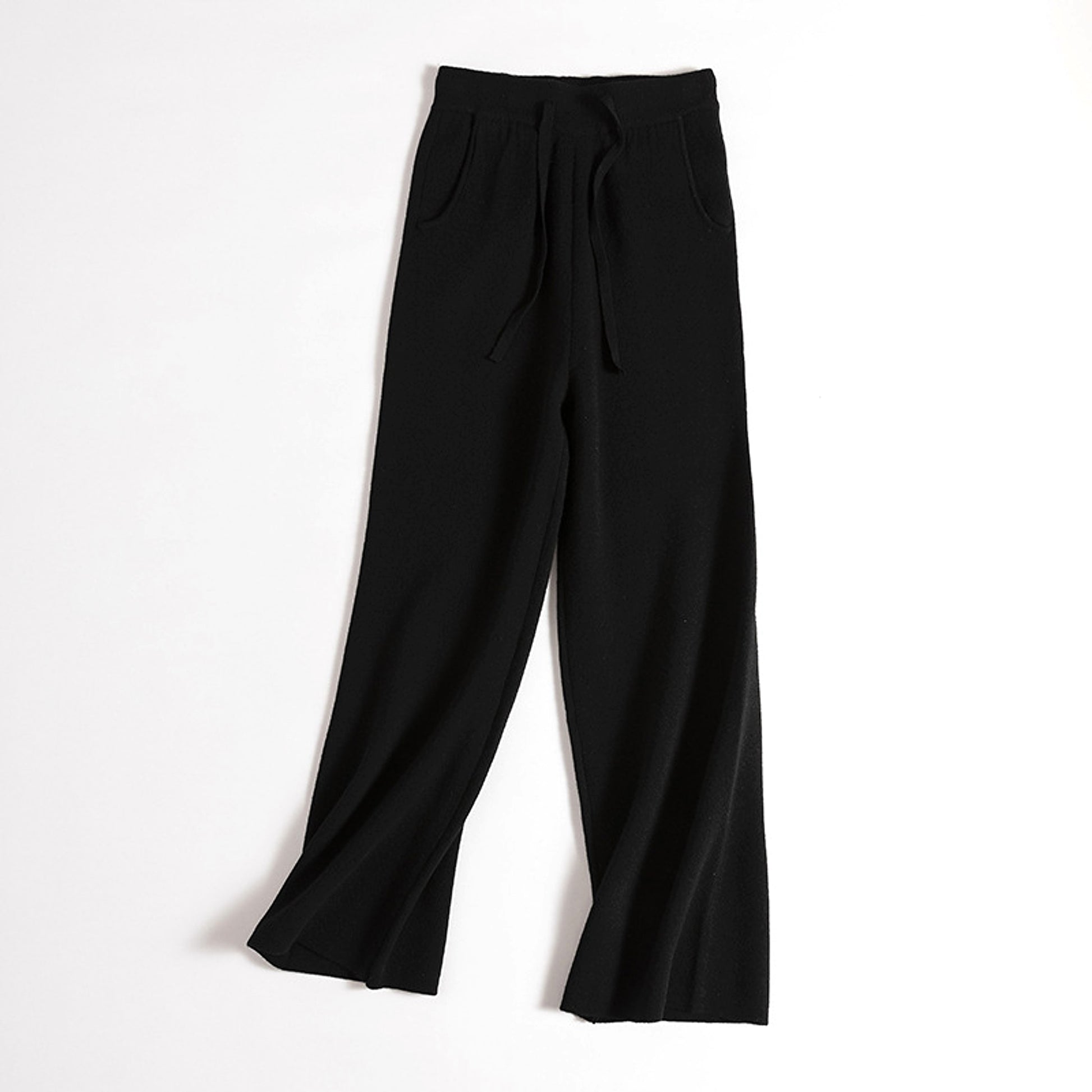 Thick Version Soft Glutinous Wool Drawstring High Waist Straight Wide Leg Pants - enhanced image 8