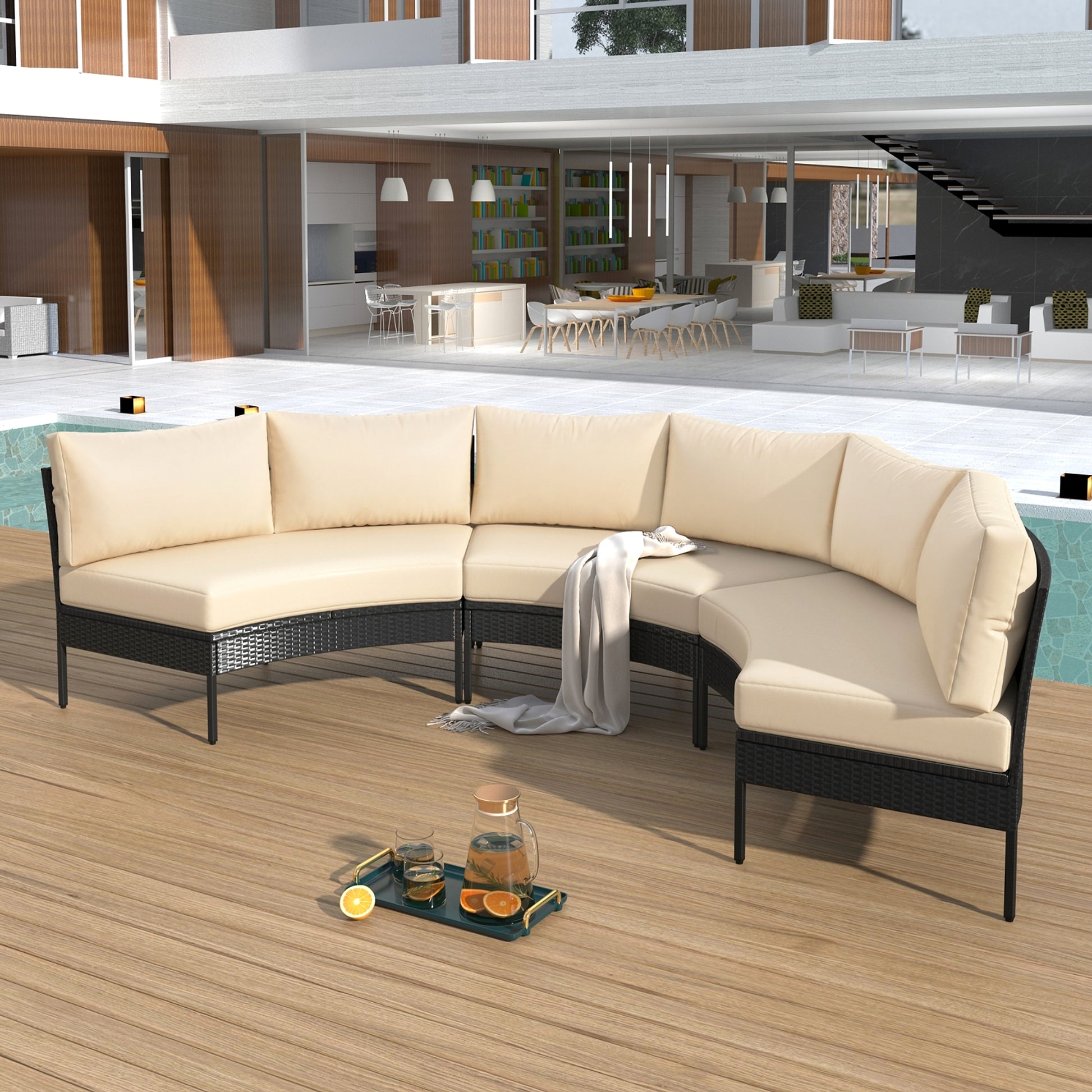 LuneluX_Home – Outdoor Lounge Set - 3 pcs. (Rattan-Waterproof) - enhanced image 8