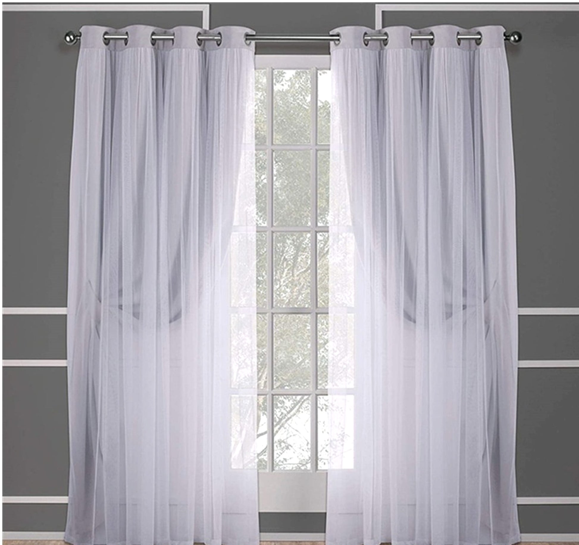 Velura™ – Double Layer Lace-Trim Blackout Curtain - enhanced image 8