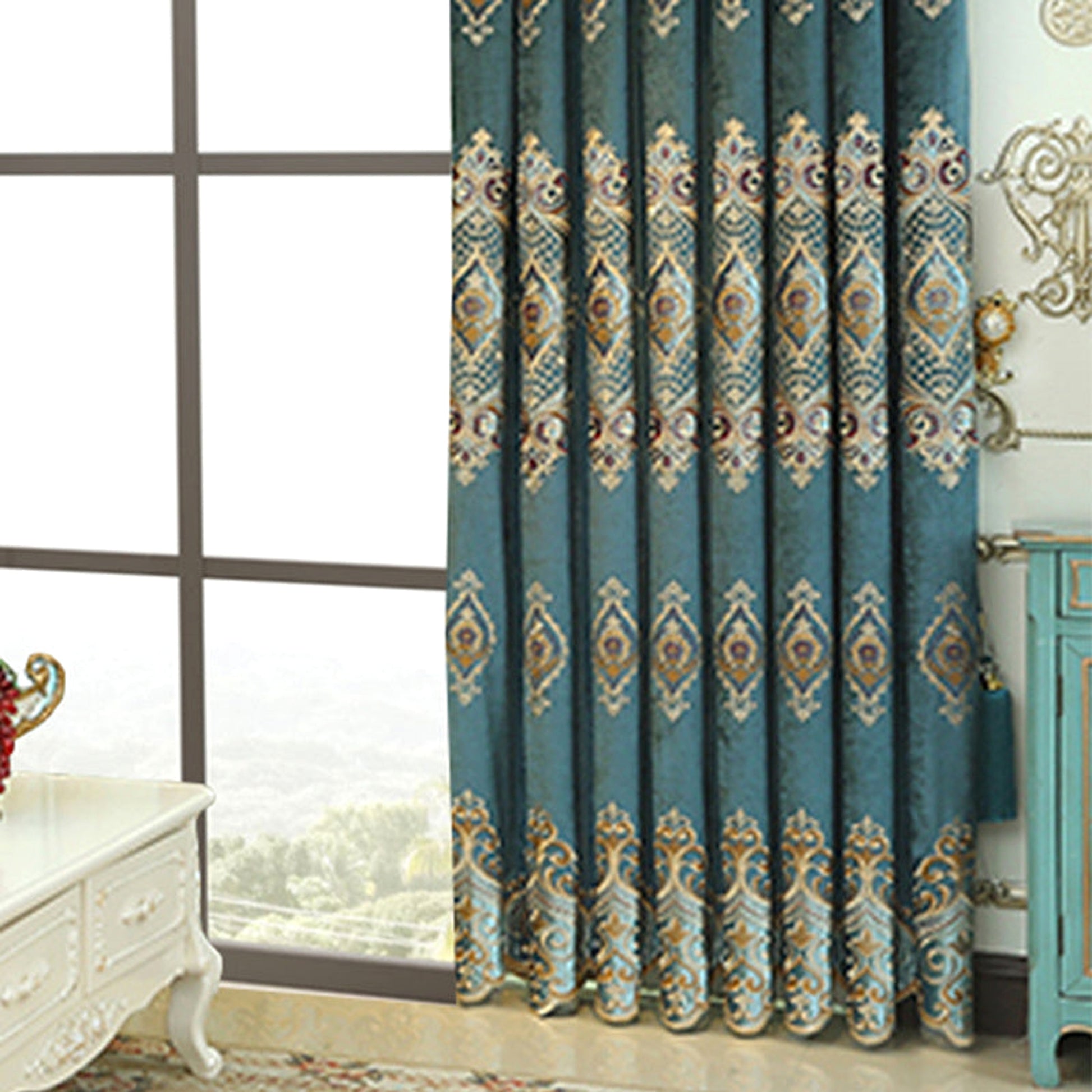 VelureMajestique™ – Luxury Embroidered Blackout Curtains (2-Piece Set) - enhanced image 8